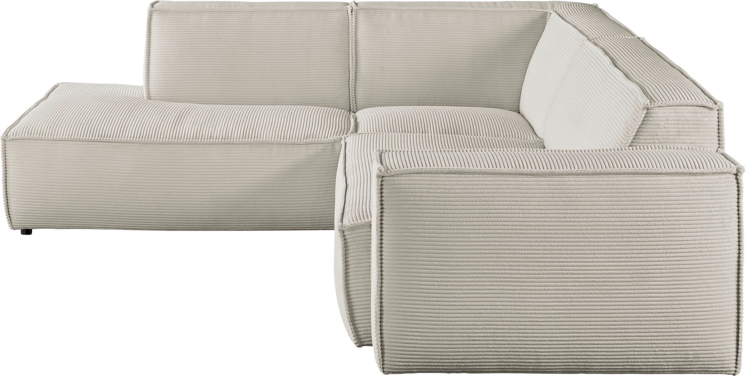 3C Candy Ecksofa »Matteo in elegant, kubischer Formensprache, bequem, L-Form«, mit auffälliger Kedernaht, Cord-Bezug, Lounge-Charakter, OTTOs Choice
