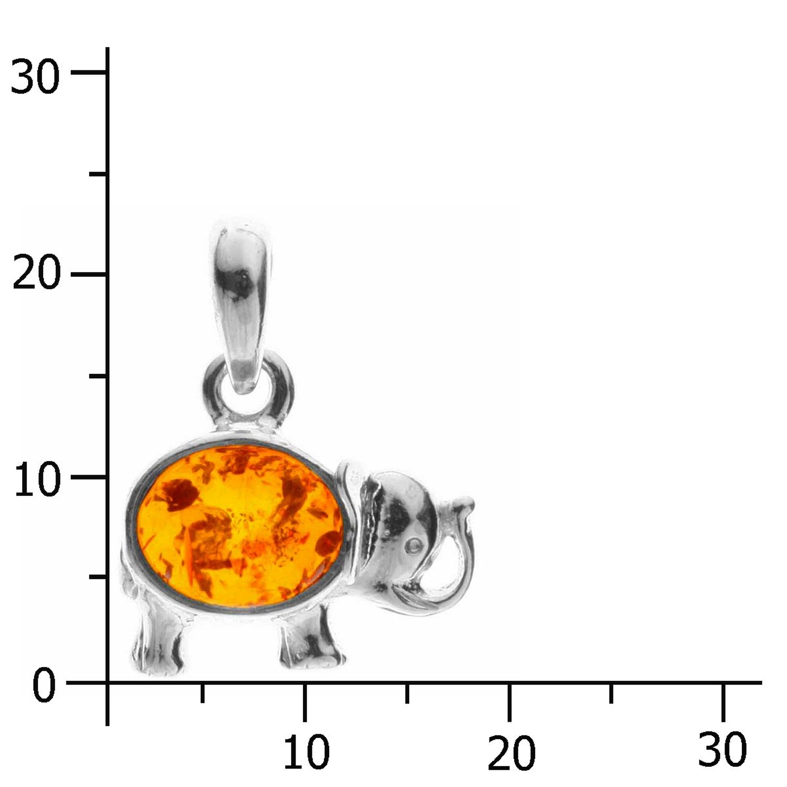 OSTSEE-SCHMUCK Kettenanhänger »- Elefant - Silber 925/000 - Bernstein«