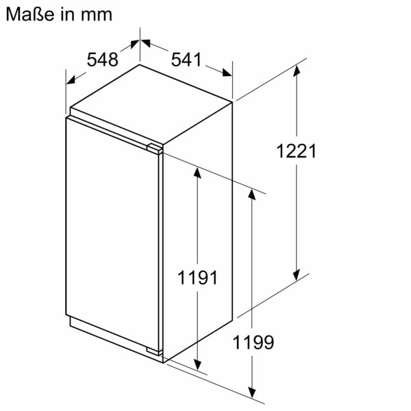 NEFF Einbaukühlschrank »KI2422FE0«, KI2422FE0, 122,1 cm hoch, 54,1 cm breit, Fresh Safe: Schublade für flexible Lagerung von Obst & Gemüse