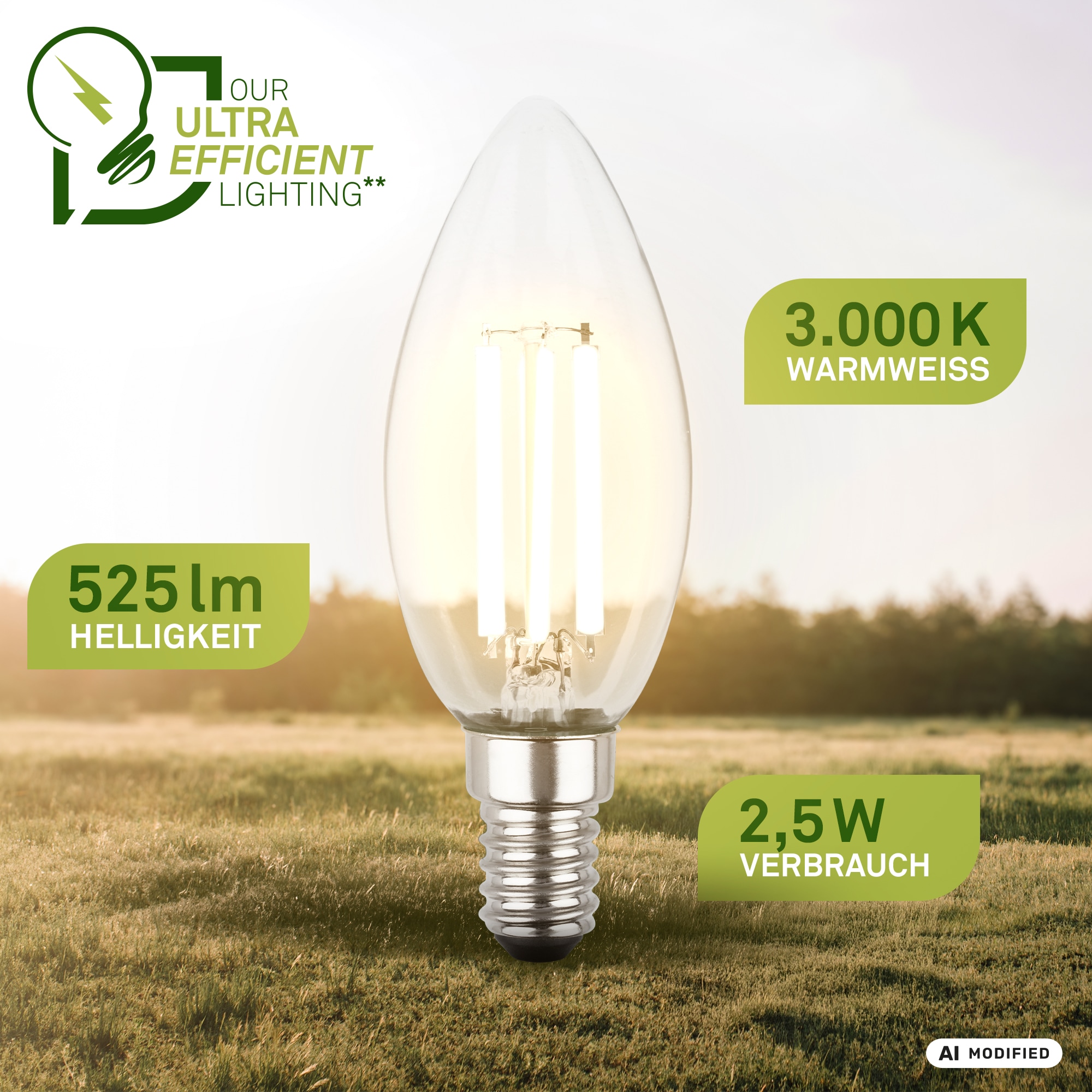 Briloner Leuchten LED-Leuchtmittel »BULB A« E14 6 Stk. Warmweiß E14, 3.000K, Wohnzimmer, Schlafzimmer