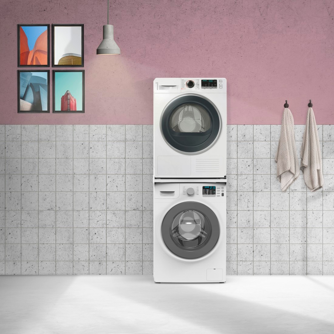 Xavax Zwischenbaurahmen »für Waschmaschinen und Trockner, Traglast 250 kg«, Verbindungsrahmen mit Zurrgurt