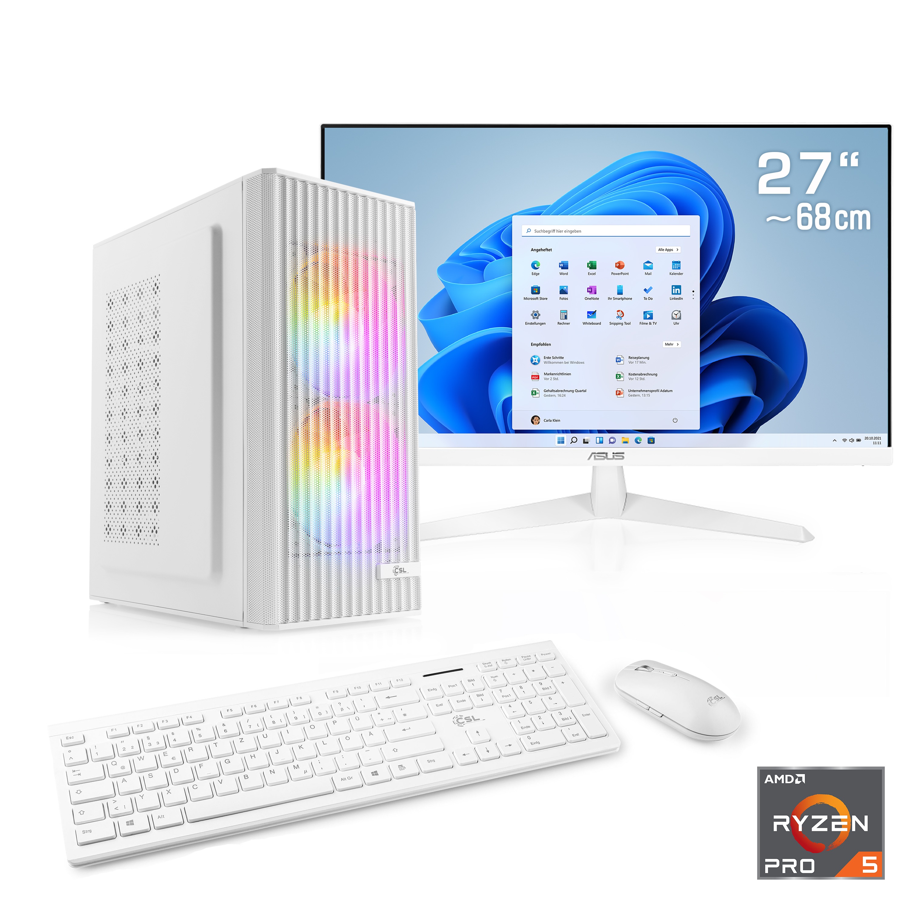 Csl PC-Komplettsystem »Spectrum V24577« 27 ′′ AMD Ryzen 5 Pro 32 GB RAM 1.000 GB SSD