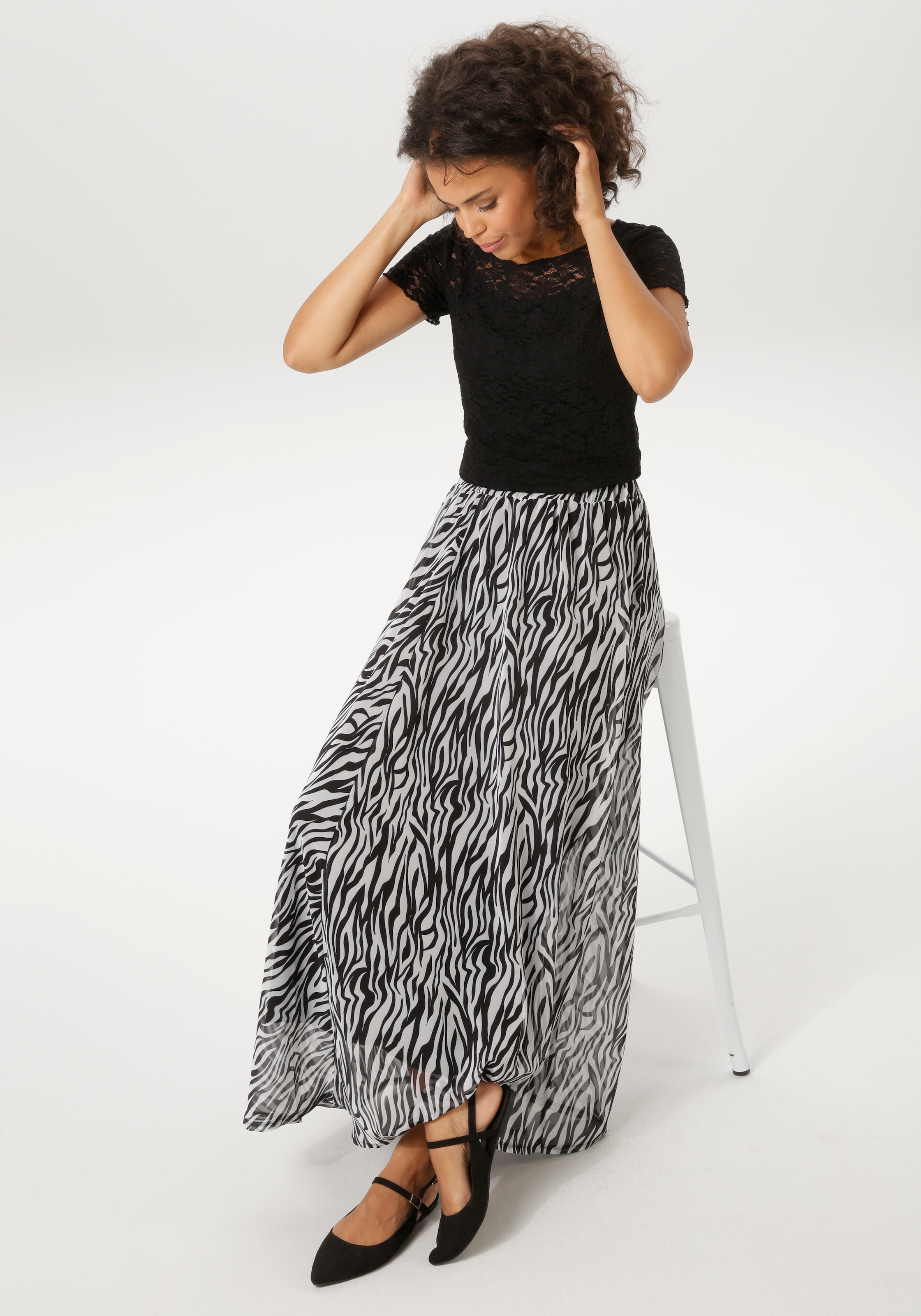 Aniston CASUAL Maxirock im trendigen Zebra-Muster - NEUE KOLLEKTION