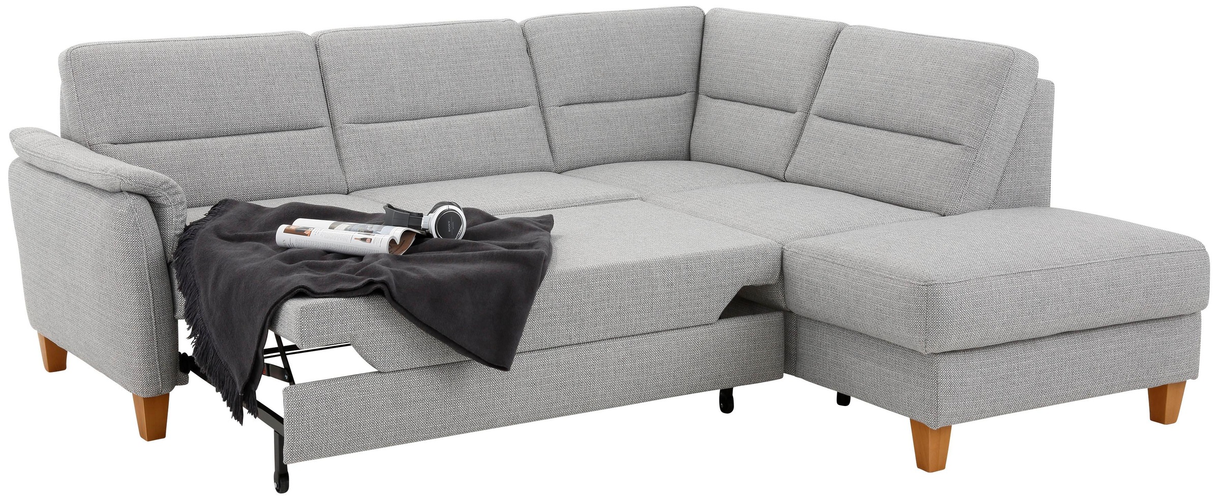 Home affaire Ecksofa »Palmera L-Form, B: 236 cm«, optional Bettfunktion & Bettkasten, Federkern