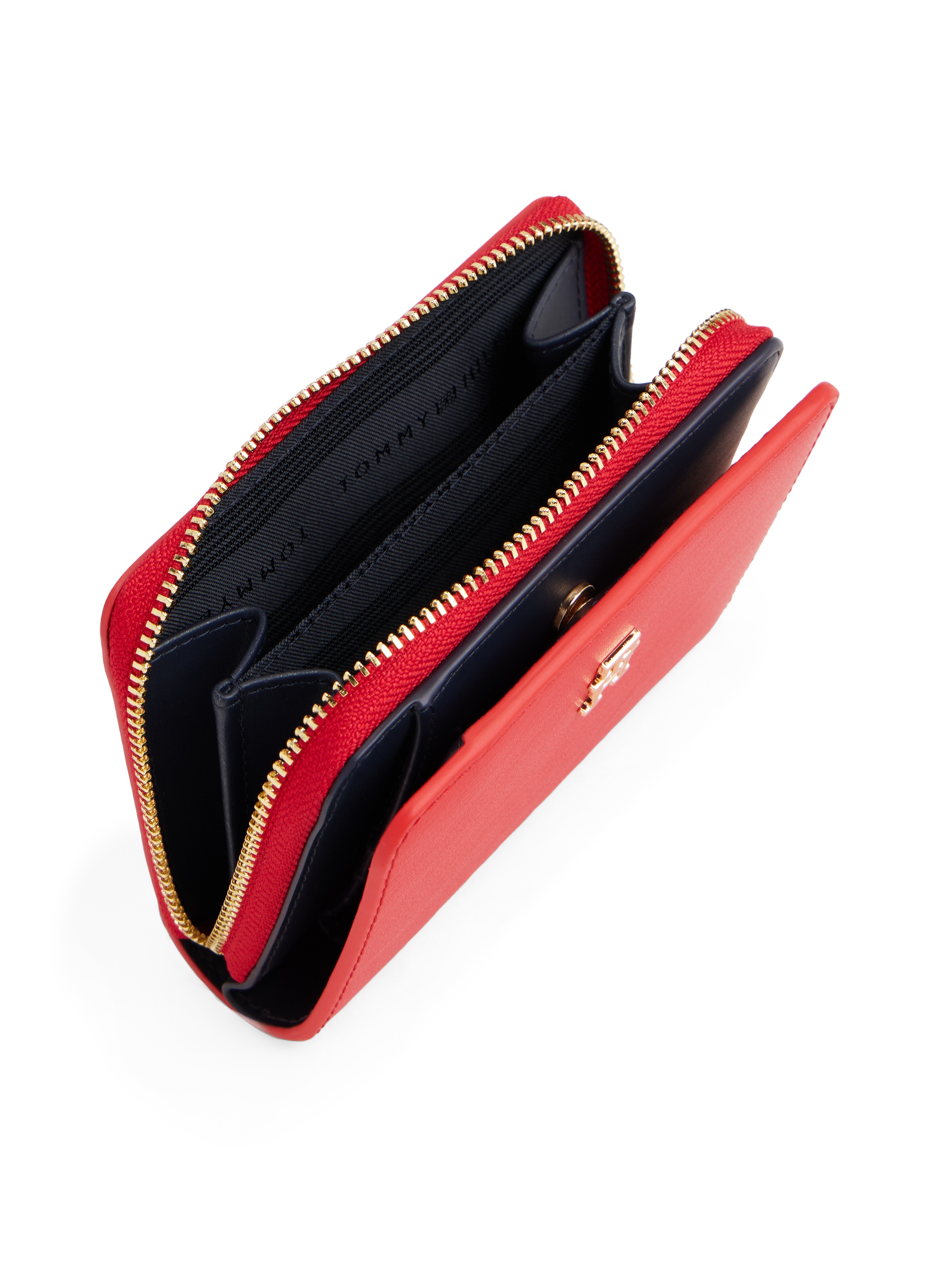 Tommy Hilfiger Geldbörse »TH ICON MED ZA FLAP«, Damen Geldbeutel, Portemonnai mit edlem TH-Logoemblem