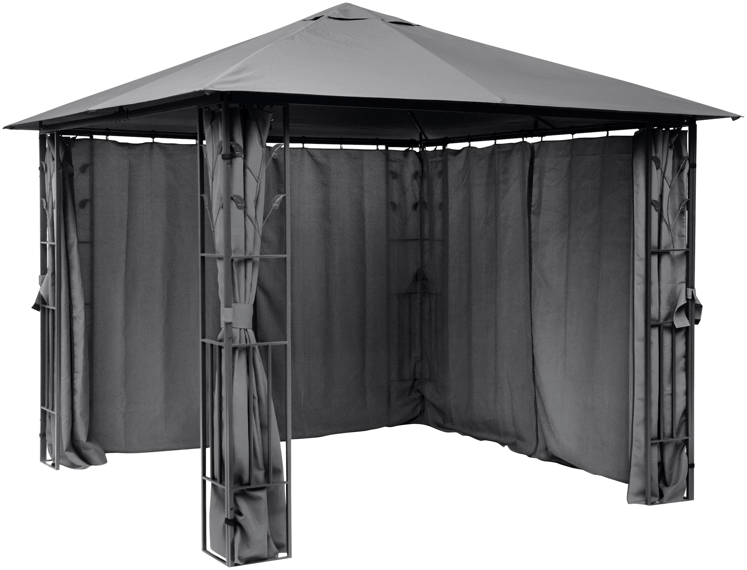 KONIFERA Pavillon »Athen«, BxT: 300x300 cm, Blätter-Optik, inkl. 4 Seitenteile und Ersatzdach
