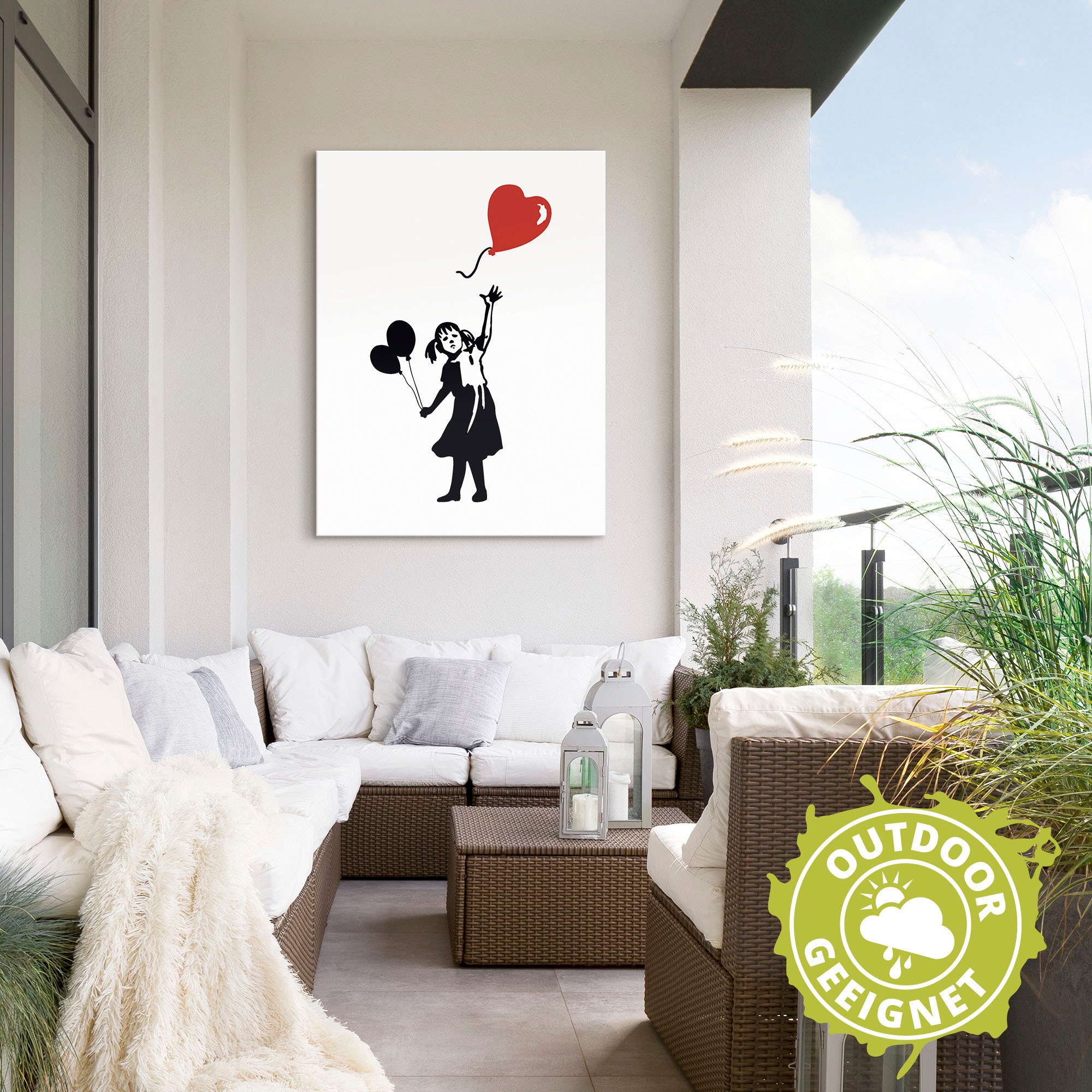 Ballon als Mädchen Artland Alubild, oder bei St.), Wandbild Bilder OTTO »Silhouette Leinwandbild, Herz«, in Größen Kindern, bestellen von Poster Wandaufkleber versch. (1