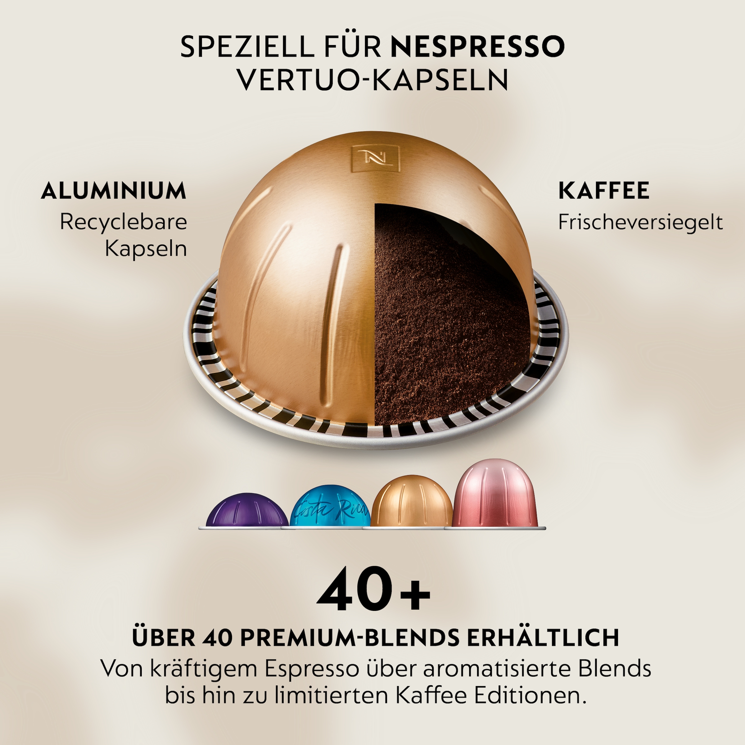 Nespresso Kapselmaschine »Vertuo Up« schlankes Design, Coffee Creations Modus, Auto-Off, 1,4 l Wassertank