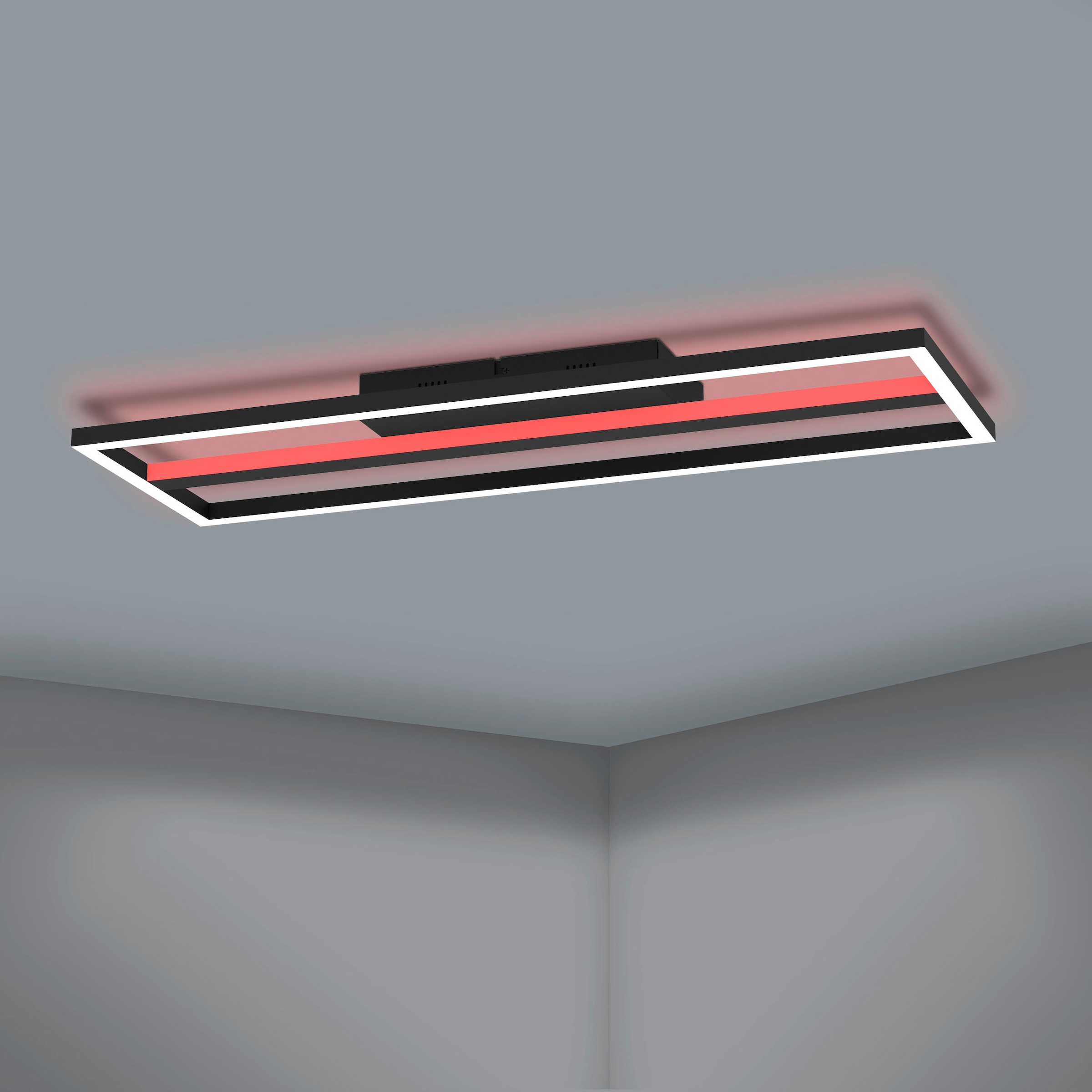 EGLO LED-Deckenleuchte »CALAGRANO-Z« in schwarz aus Alu, Stahl / inkl. LED fest integriert - 21 Watt, Gr. ca. 64 x 22 cm