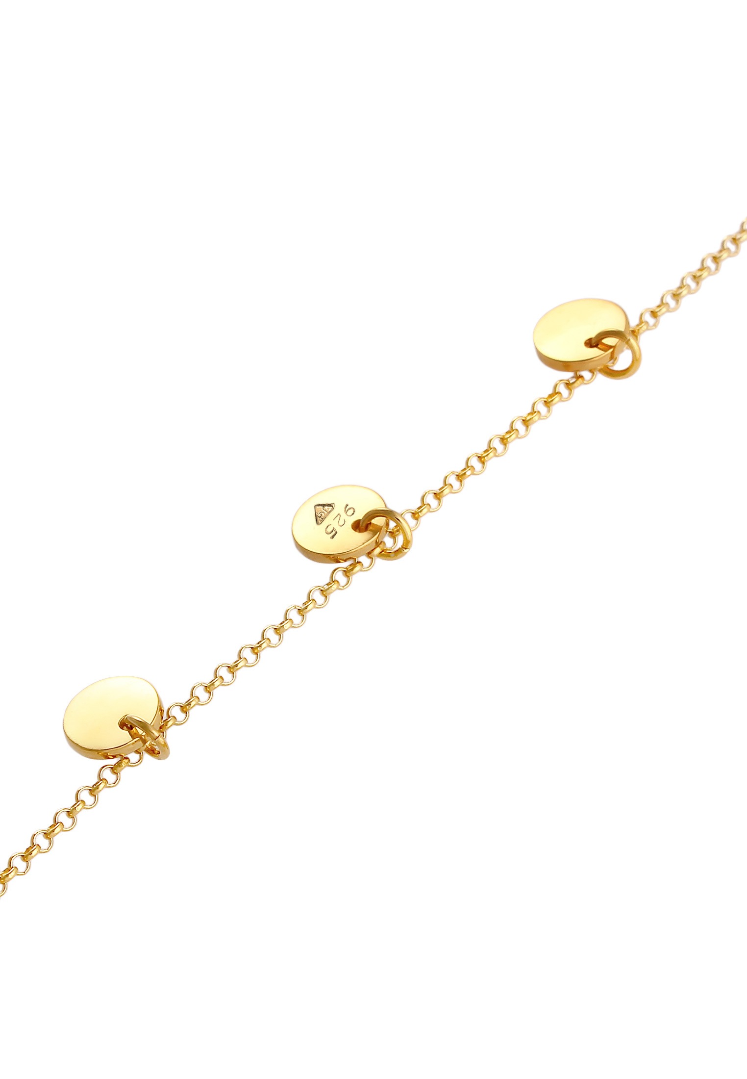 Elli Choker »Halskette Choker Kette Geo Plättchen Rund 925 Silber«