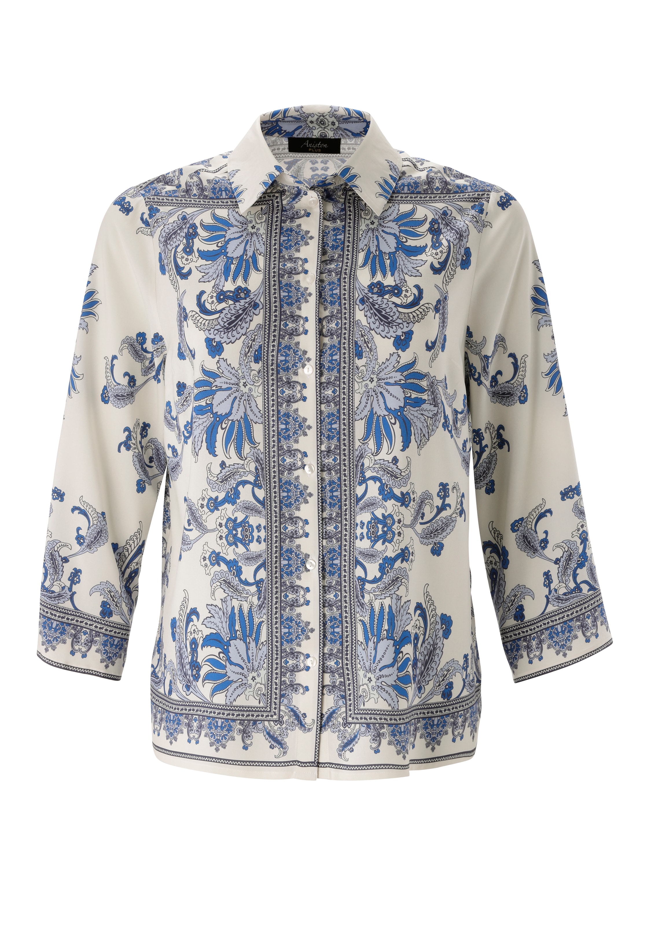 Aniston PLUS Hemdbluse mit edler Blumendruck - NEUE KOLLEKTION