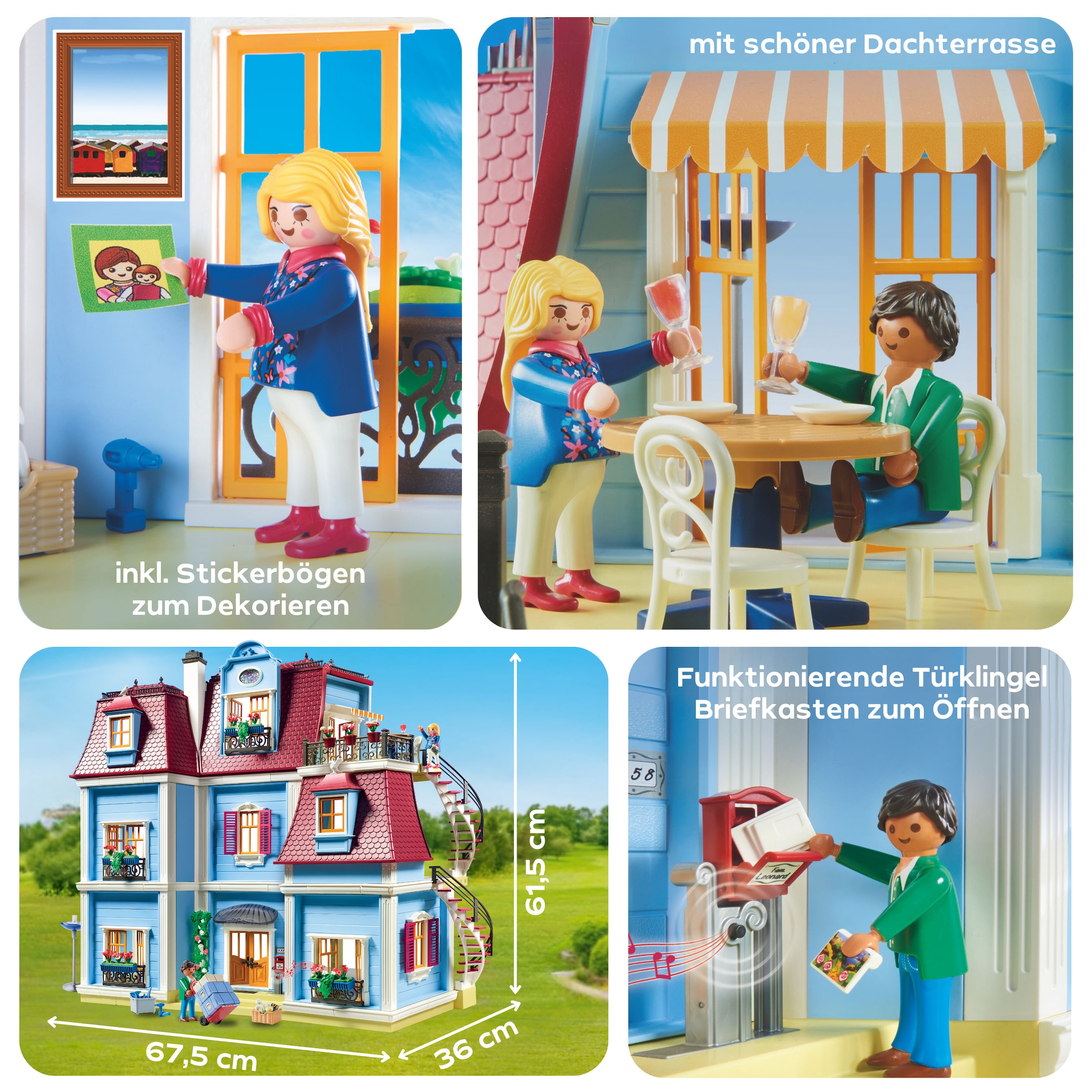 Playmobil® Konstruktions-Spielset »Mein Großes Puppenhaus (70205), Dollhouse«, (592 St.), Made in Germany
