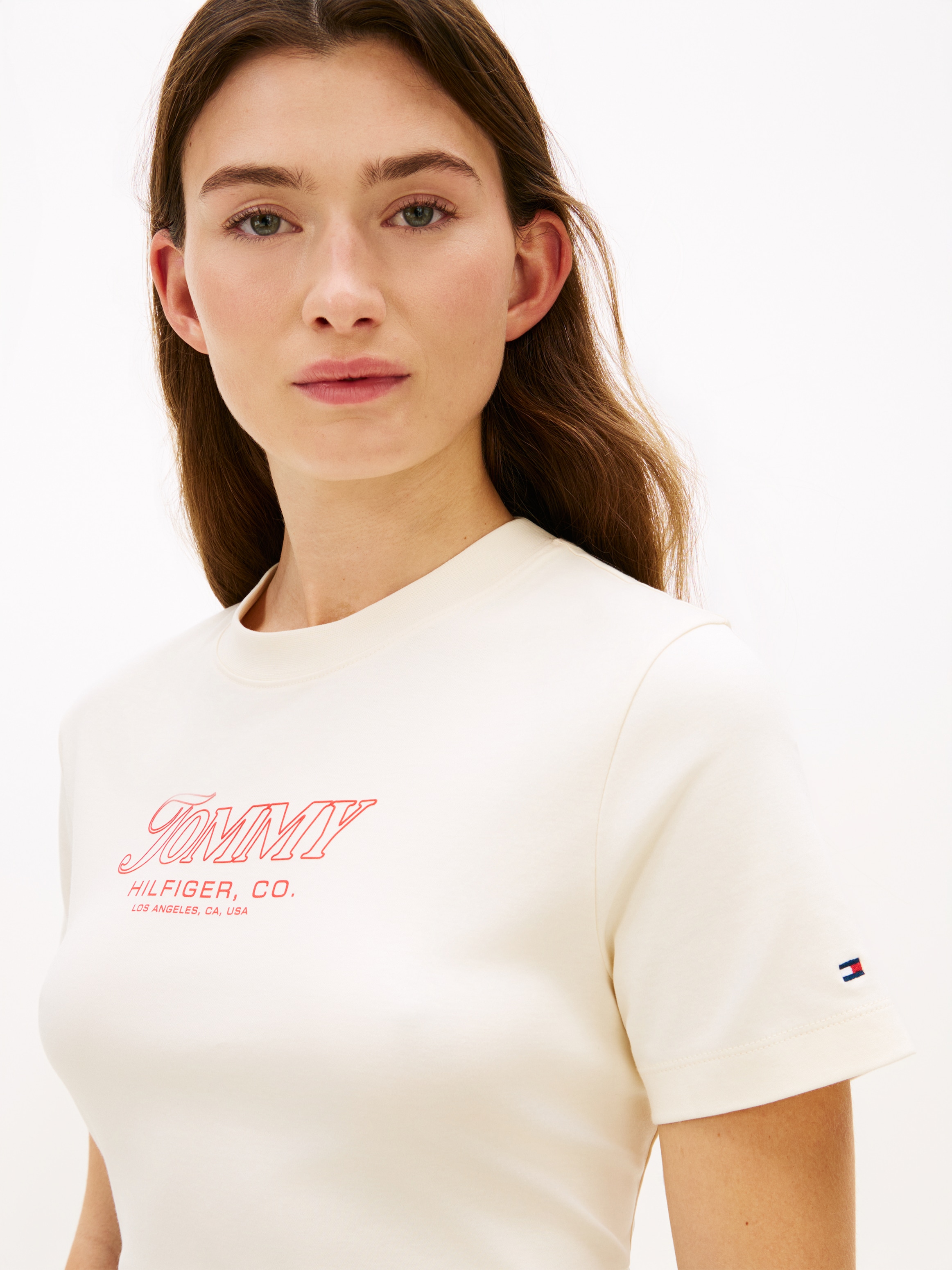 Tommy Hilfiger Kurzarmshirt »TILT GRAPHIC REG C-NK SS TEE« mit großem Logo-Print