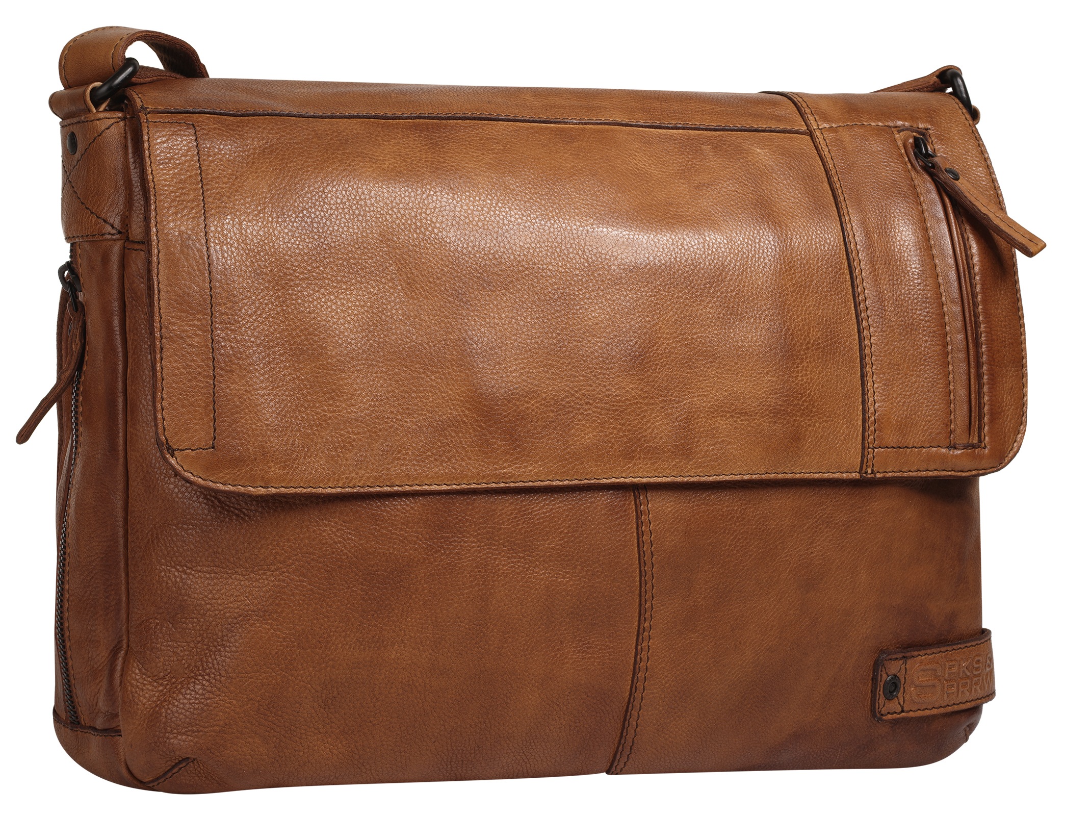 Spikes & Sparrow Messenger Bag, echt Leder