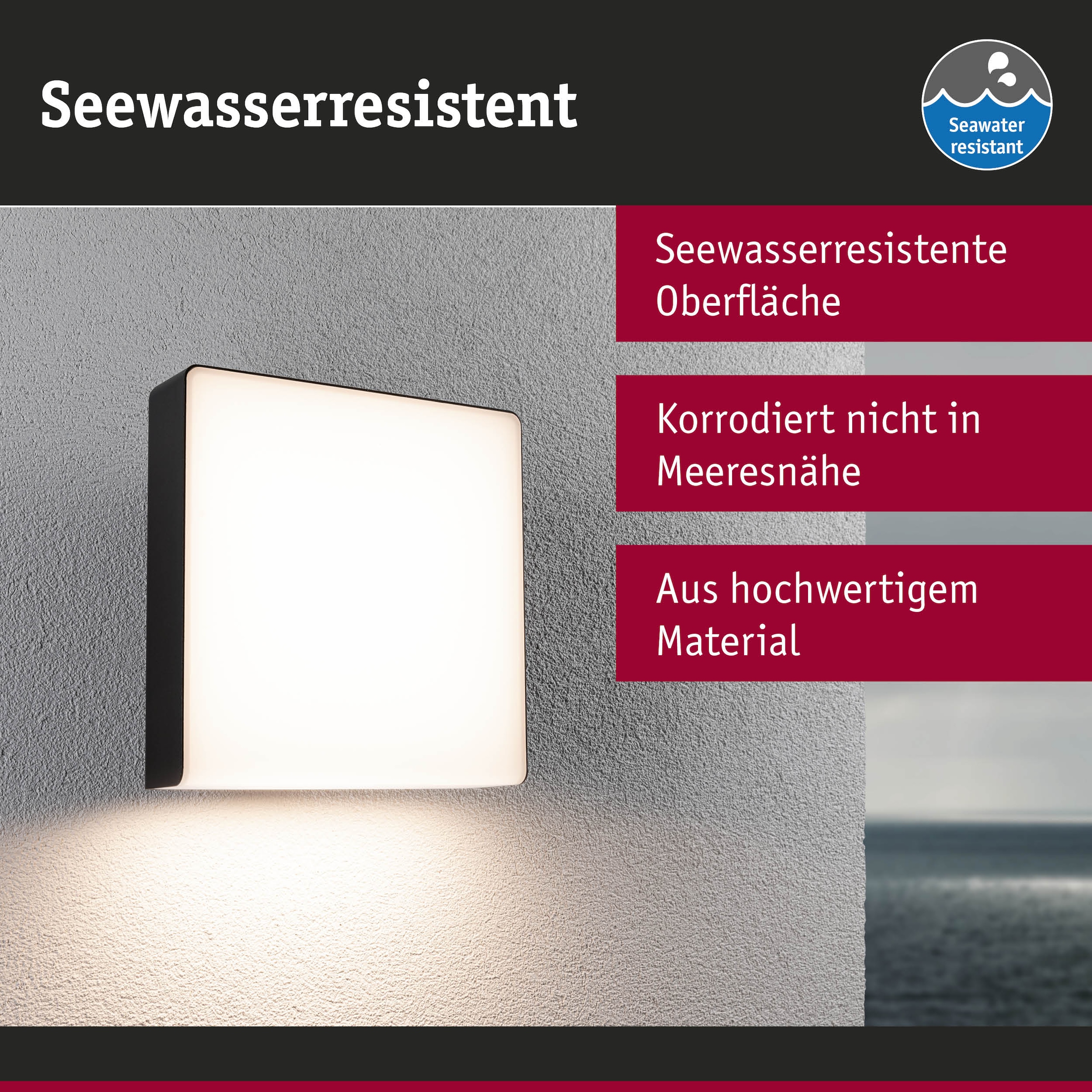 Paulmann LED Außen-Wandleuchte »Azalena IP44 250x97mm 8,5W 700lm 230V Kunststoff, Aluminium« 1 Stk. Warmweiß Smart Home Zigbee 3.0 Bewegungsmelder mit Hochfrequenz-Sensor