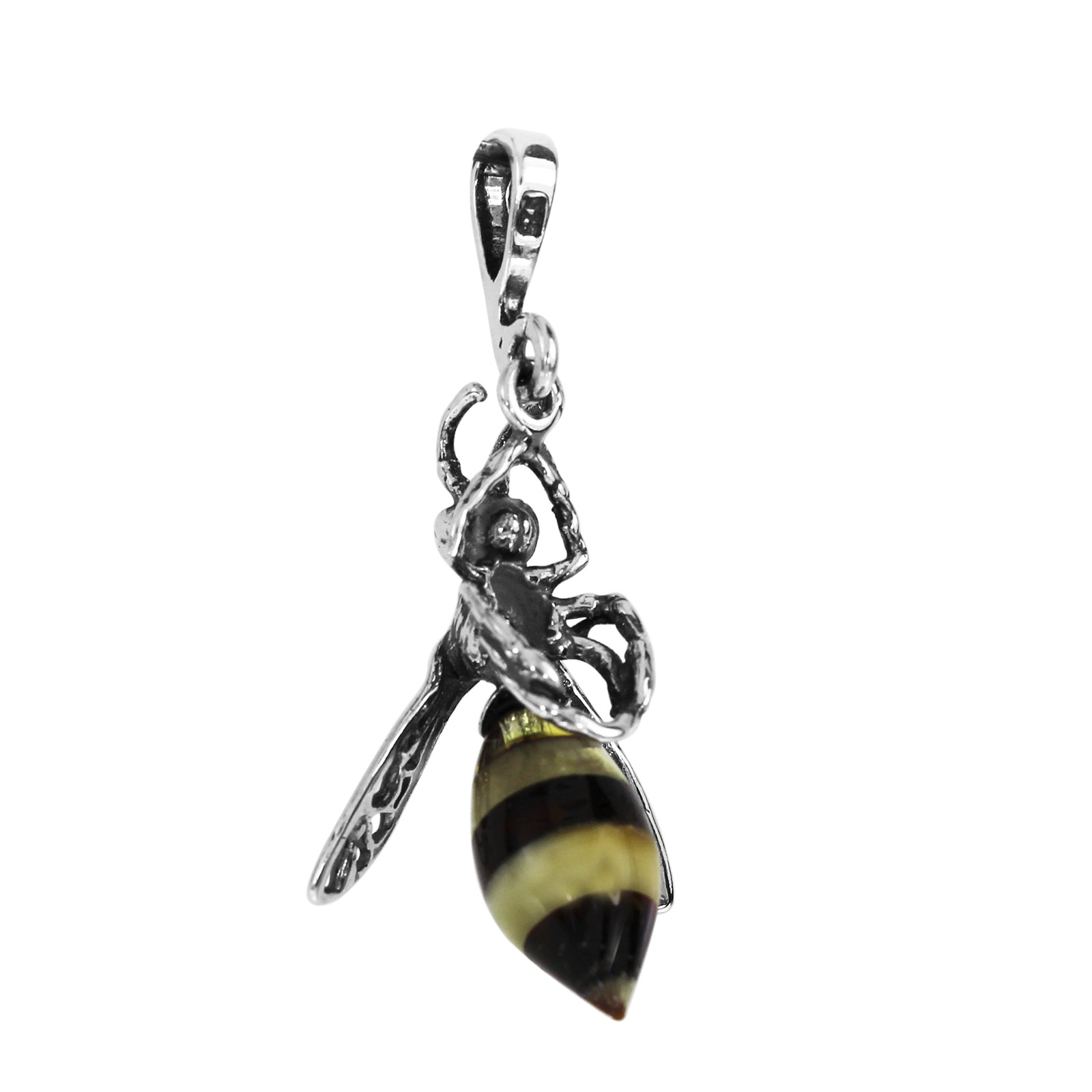 OSTSEE-SCHMUCK Kettenanhänger »- Wespe 28 mm - Silber 925/000 - Bernstein«