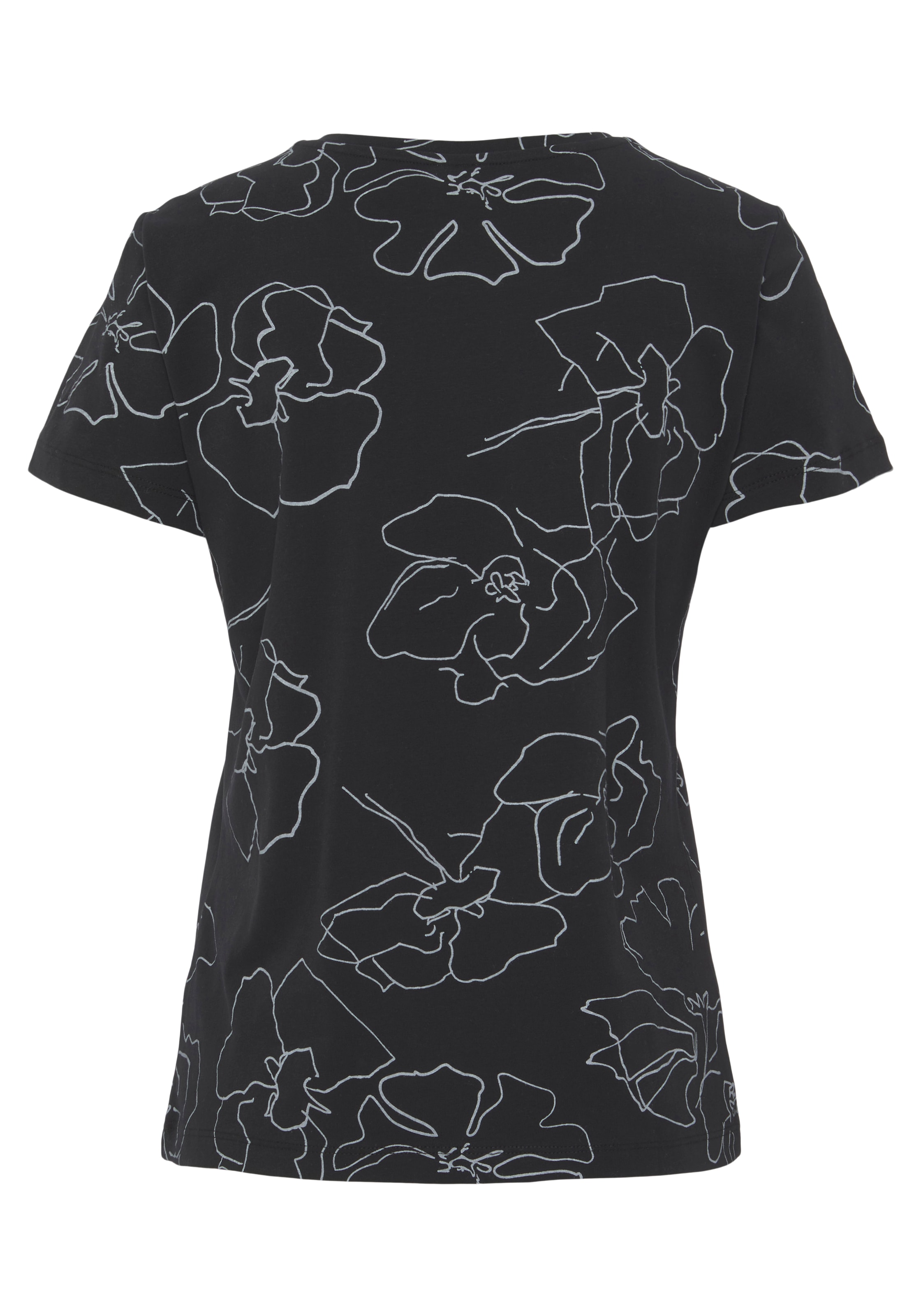 LASCANA Kurzarmshirt, mit Blütendruck, Loungewear