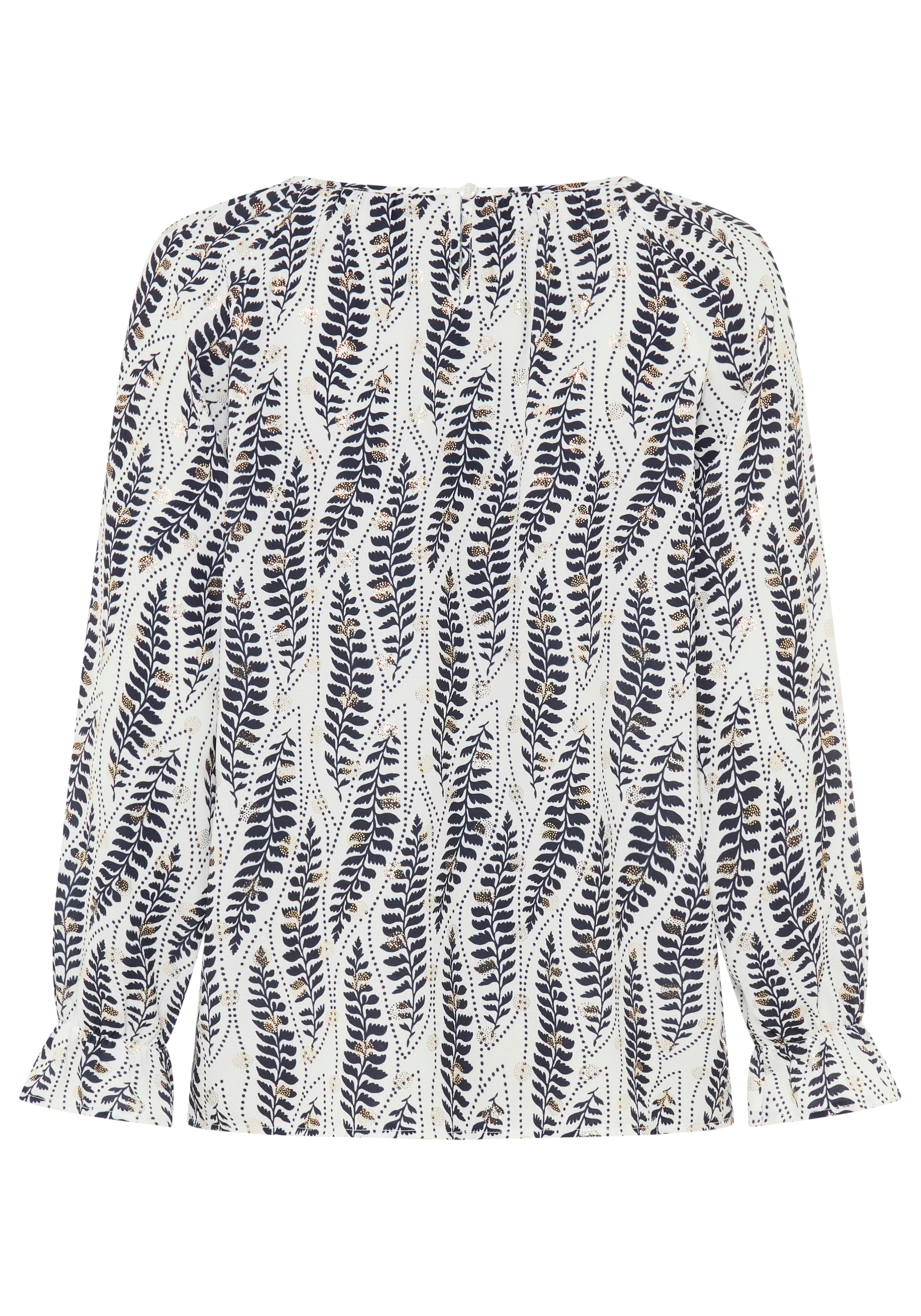 Laura Scott Schlupfbluse im femininen Look, bedruckt mit kleinen, goldfarbenen Details