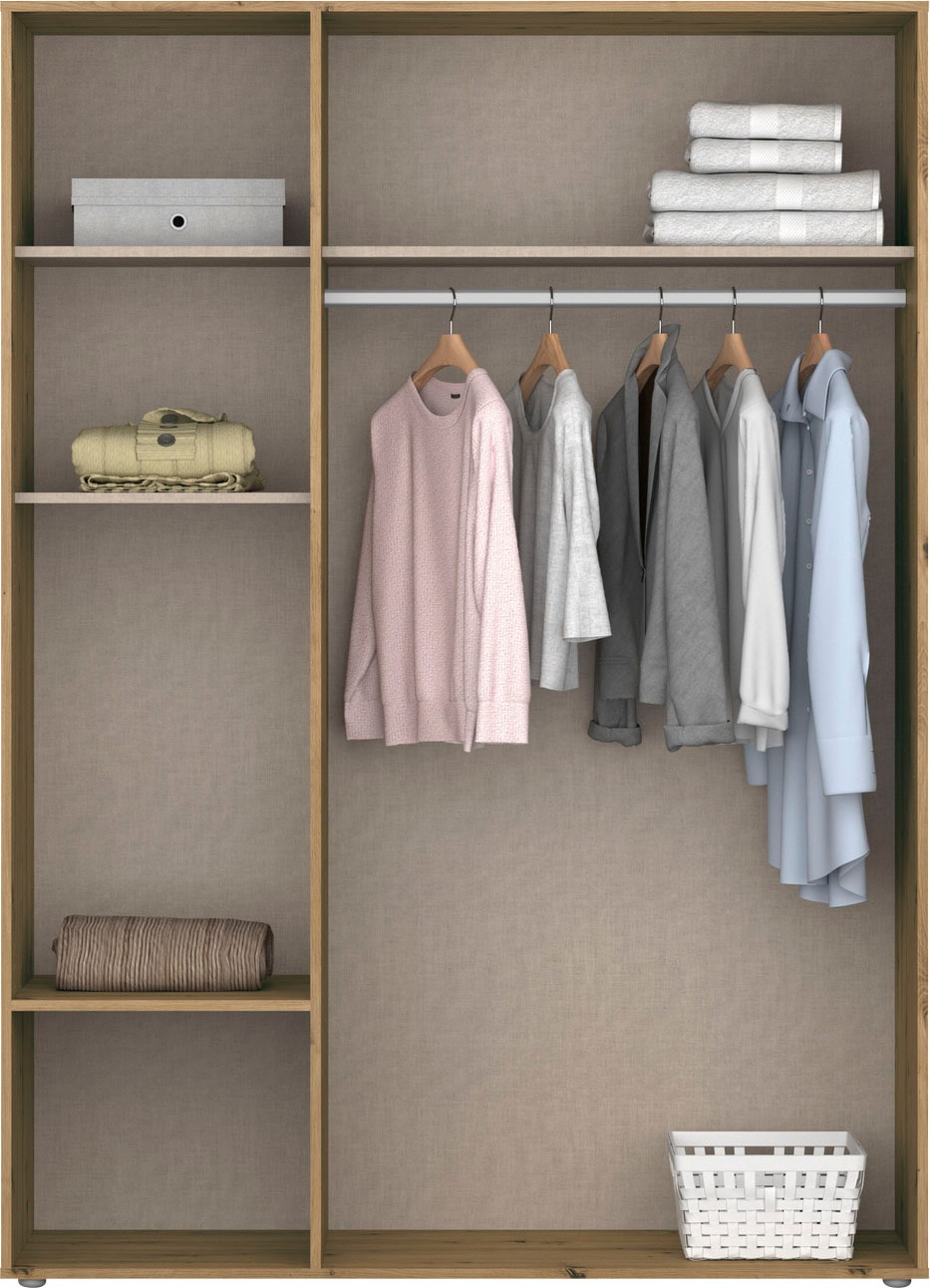 rauch Drehtürenschrank »Voyager, Kleiderschrank mit Außenschubkästen, Garderobe«, (in 3 verschiedenen Ausstattungen BASIC/CLASSIC/PREMIUM), Made in Germany