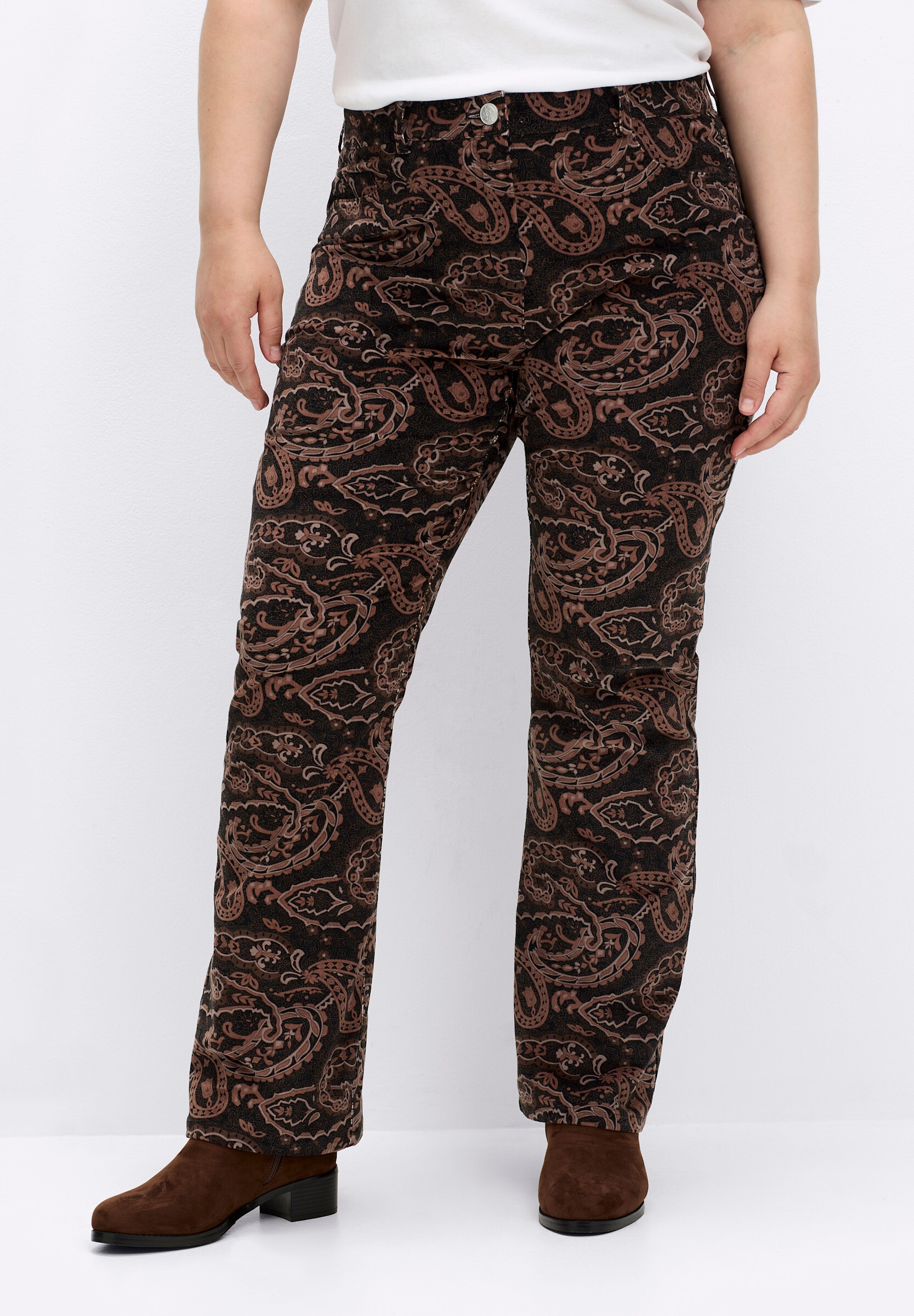 sheego by Joe Browns Bootcuthose »Hose Samthose mit Paisley-Print, in Bootcut-Form«