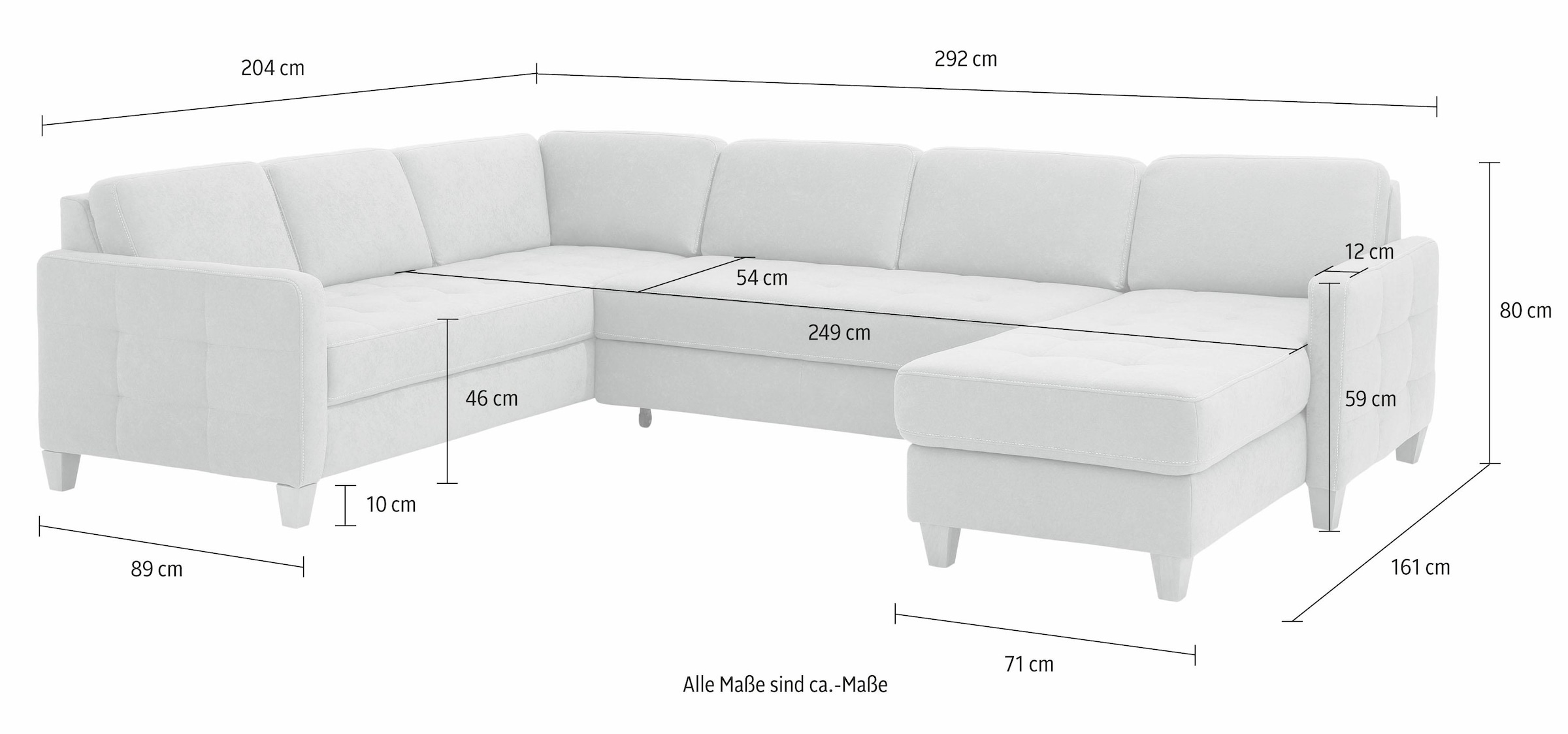 Home affaire Wohnlandschaft »Earl U-Form«, wahlweise auch mit Bettfunktion oder Bettfunktion mit Bettkasten