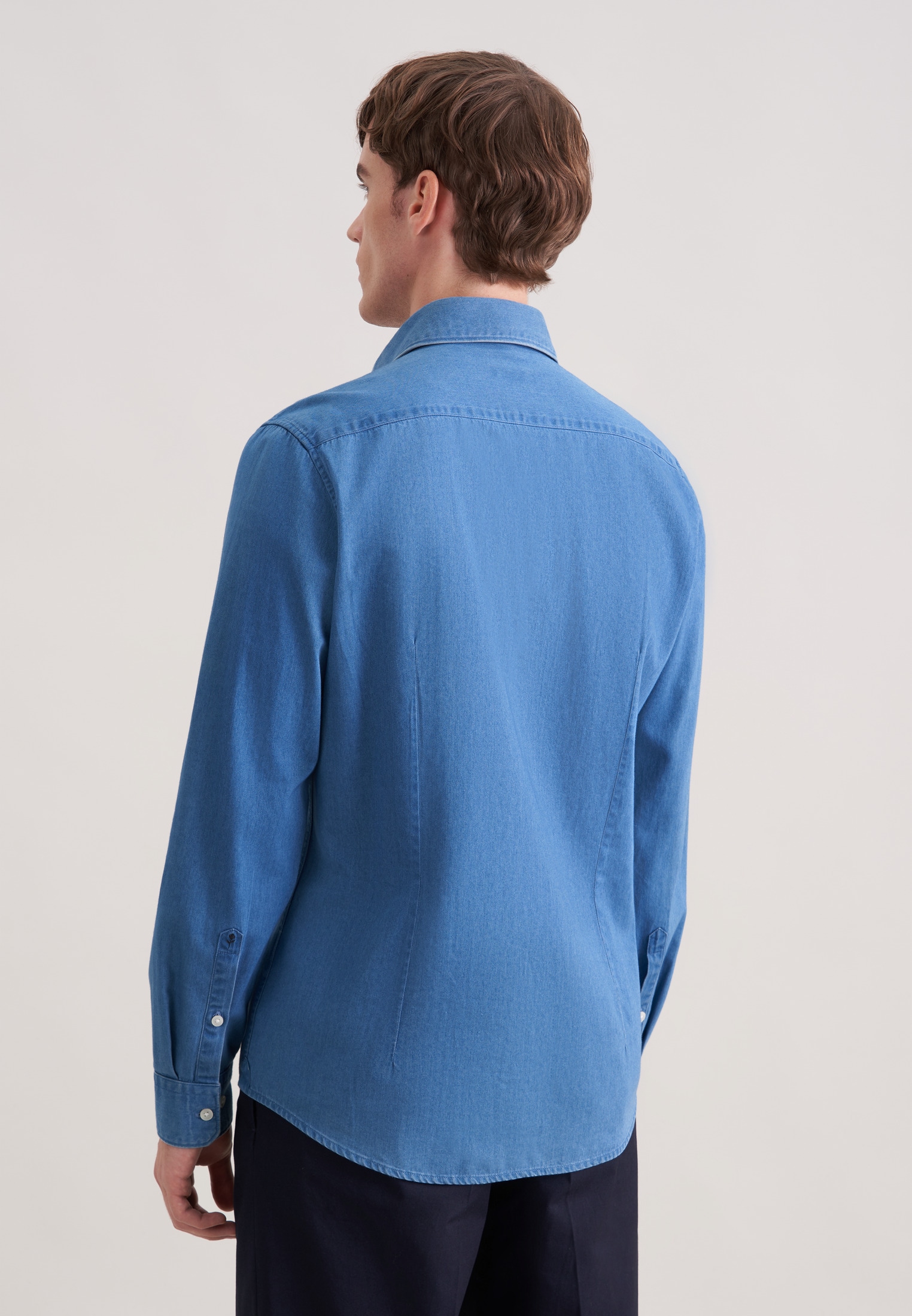 seidensticker Jeanshemd Slim 1/1 Kentkragen Denim