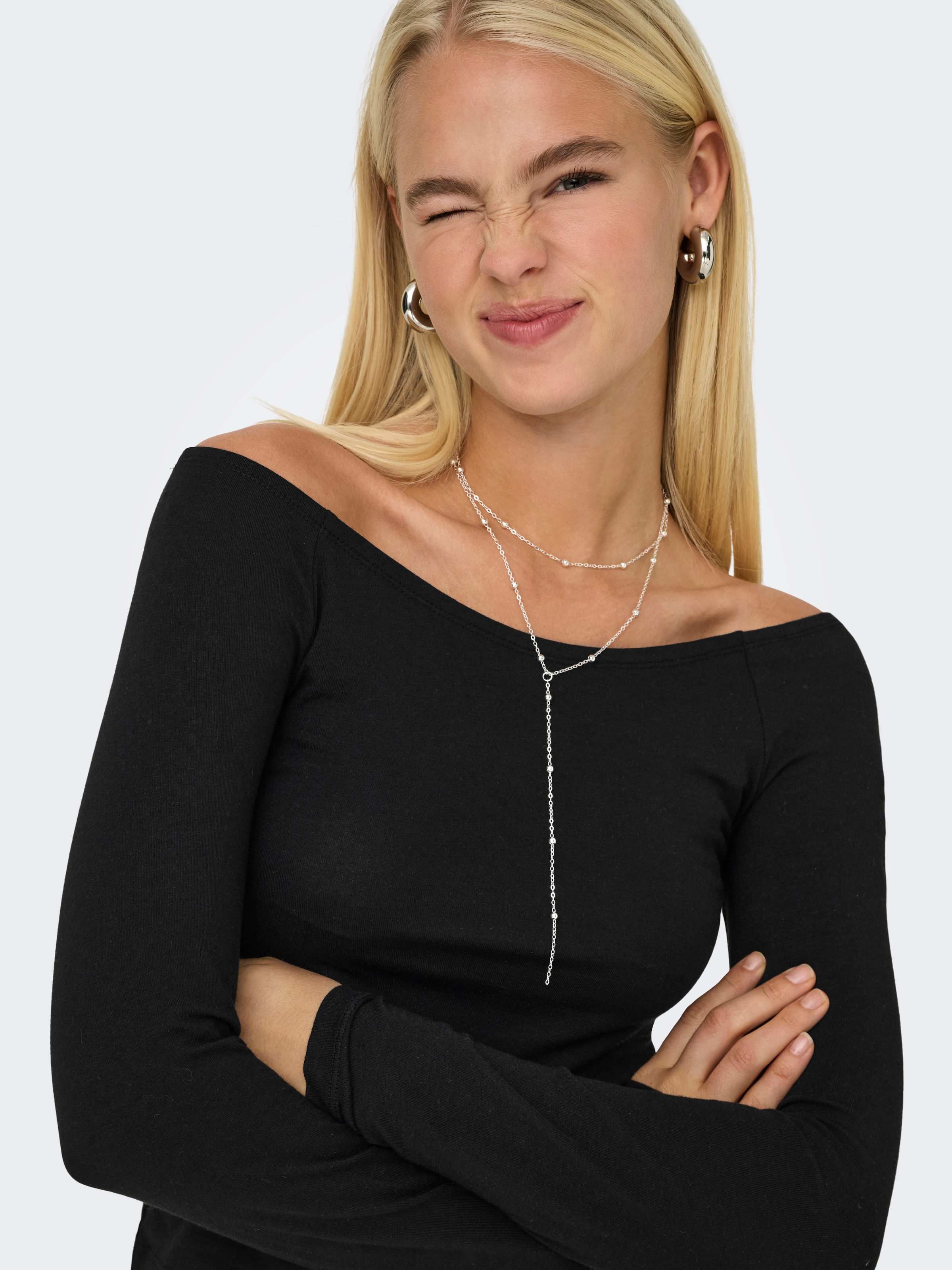 ONLY Langarmshirt »ONLLIVELOVE LIFE LS OF SHOULDER JRS NOOS«