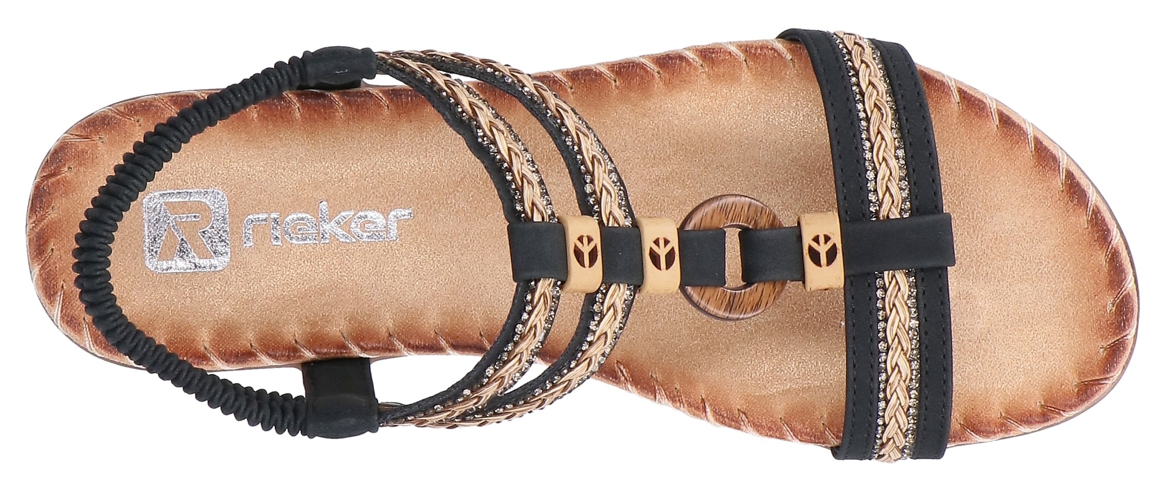 Rieker Sandale  Sommerschuh, Urlaubsschuh, Schlupfsandale mit Gummizug