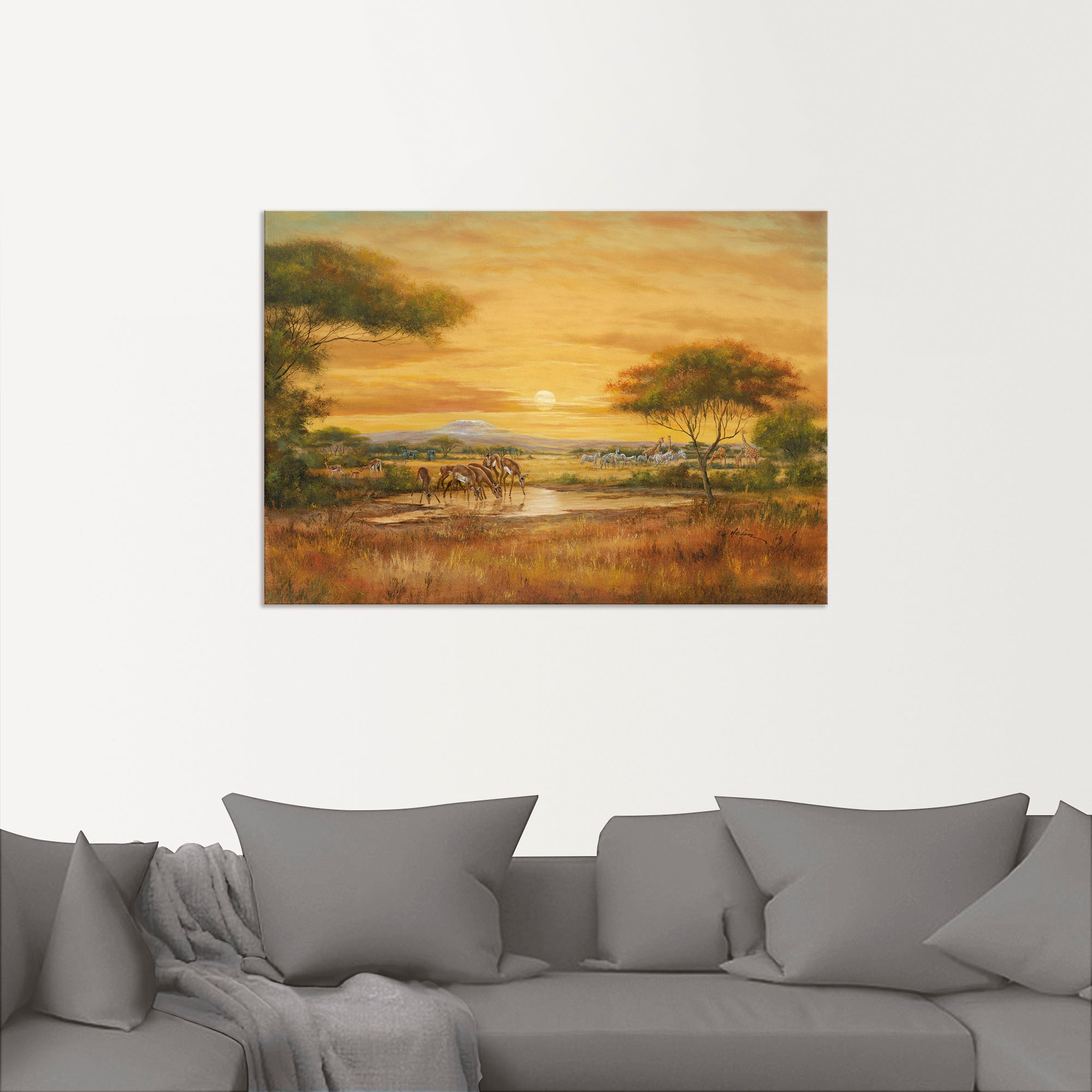 Artland Wandbild »Afrikanische Steppe«, Wildtiere, (1 St.), als Alubild, Outdoorbild, Leinwandbild, Poster in verschied. Größen