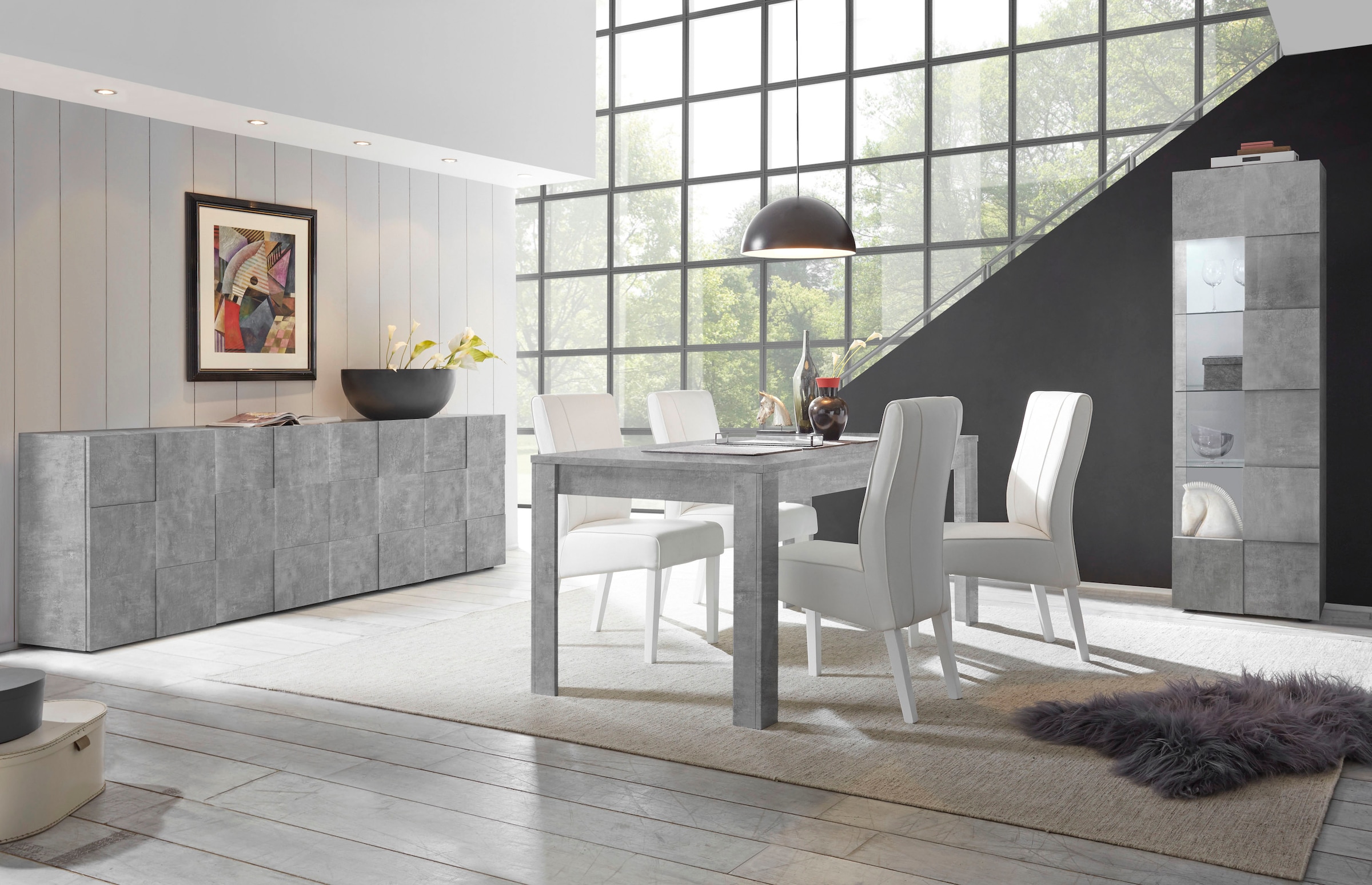 Home affaire Sideboard »Dama Breite 241, Kommode 4 Türen, Anrichte« Front in 3D-Optik, viel Stauraum, verschiedene Farben