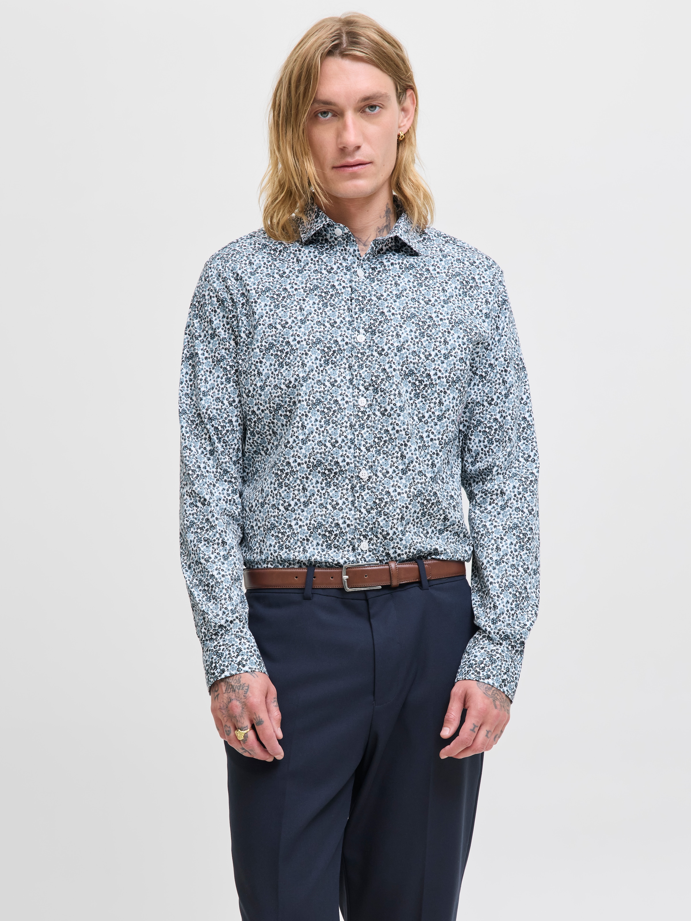 Jack & Jones Langarmhemd »JPRBLABLACKPOOL STRETCH AOP LS SHIRT SN«