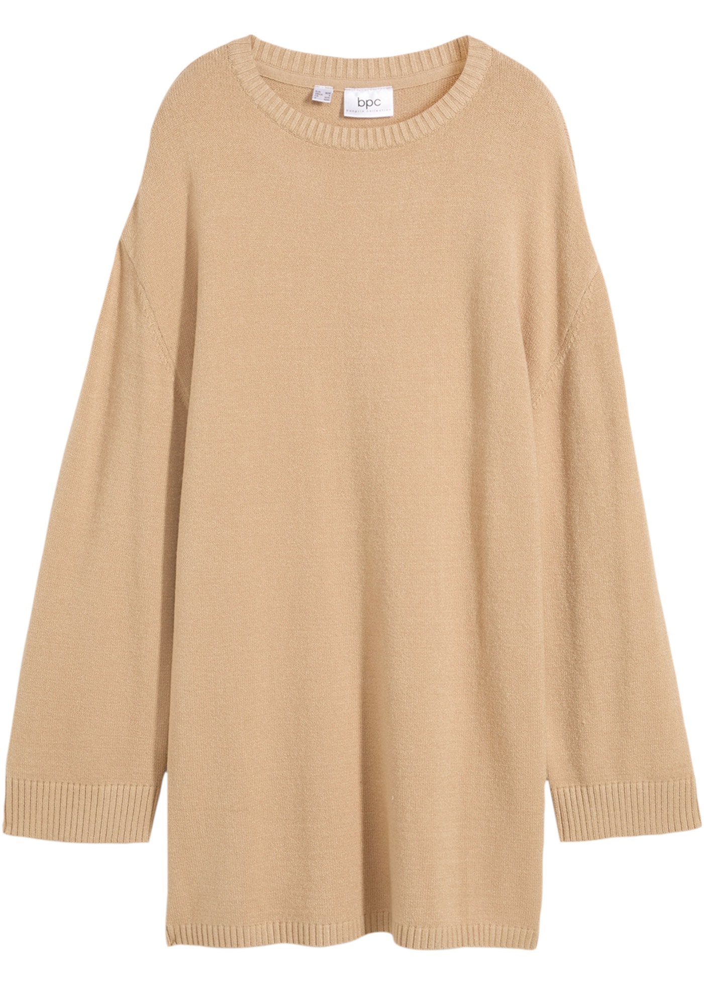 bonprix Strickpullover »Long-Feinstrickpullover mit Seitenschlitzen aus Viskose-Mix« Long-Feinstrickpullover mit Seitenschlitzen aus Viskose-Mix