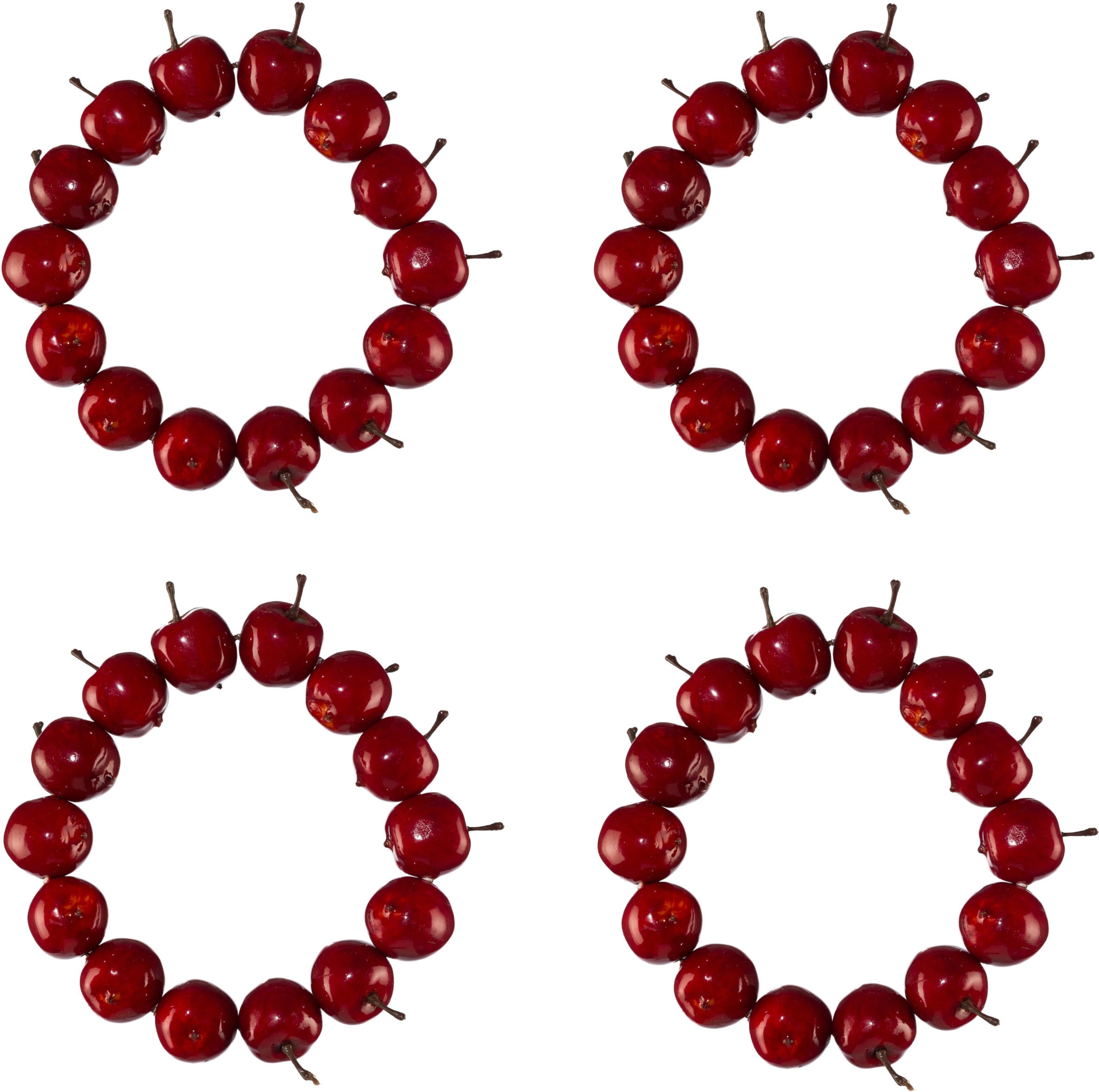 Creativ deco Dekokranz »Weihnachtsdeko rot«, (Set, 4 St.), schimmernde Oberfläche kaufen