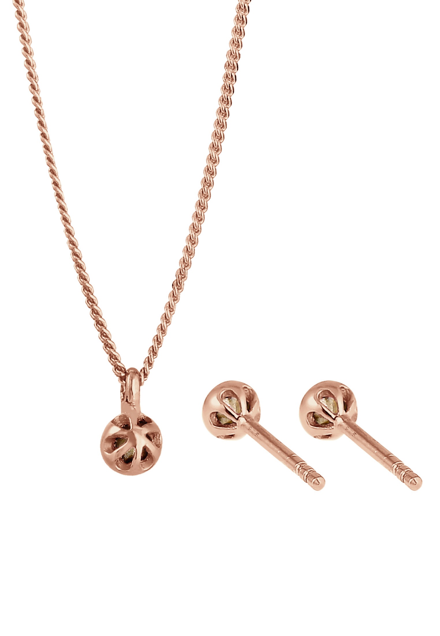 Elli Ohrring und Ketten Set »Schmuckset Basic Solitär 925 Sterling Silber, mit Kristallen von Swarovski®«