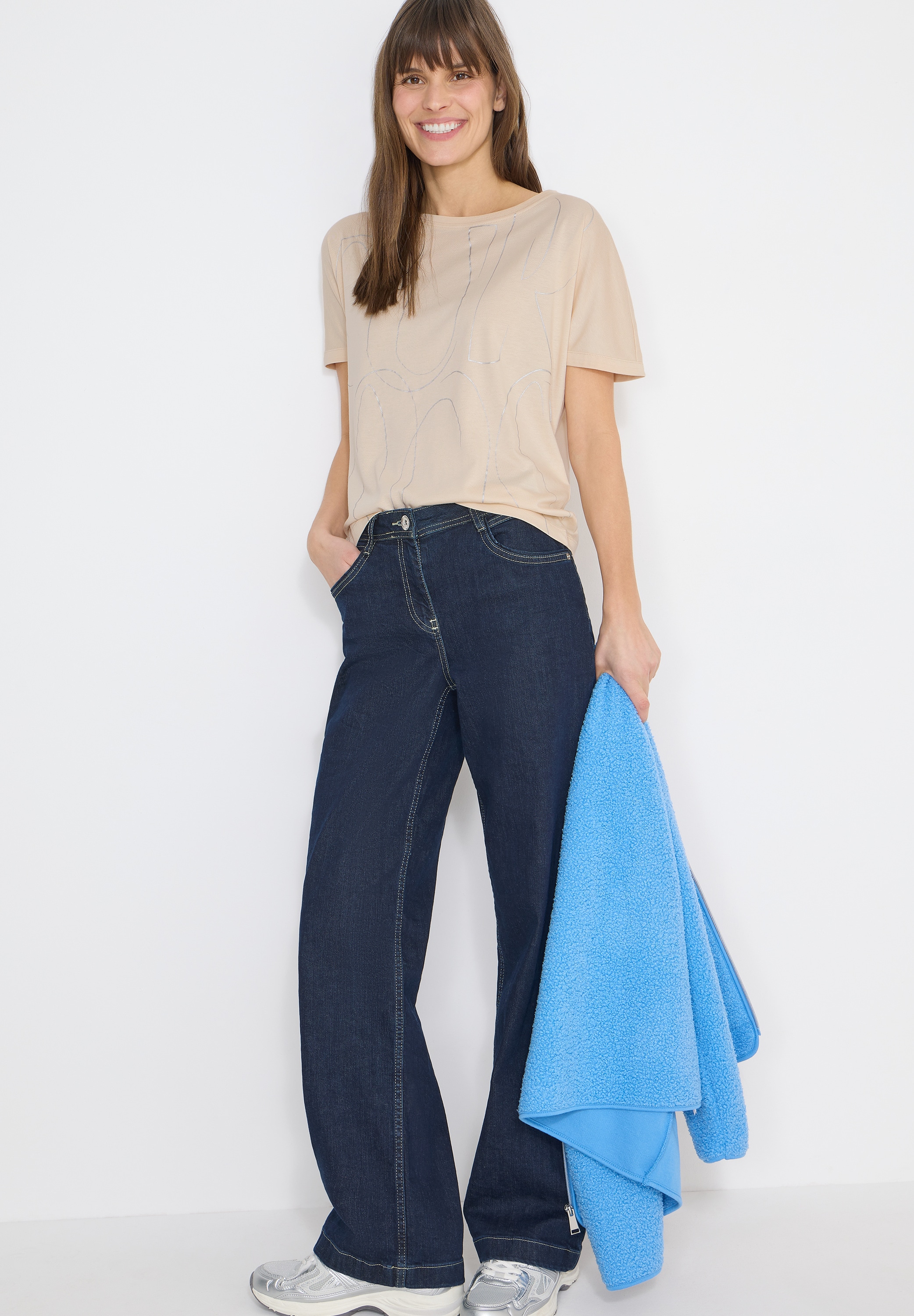 Cecil Kurzarmshirt Rundhals mit Folienprint