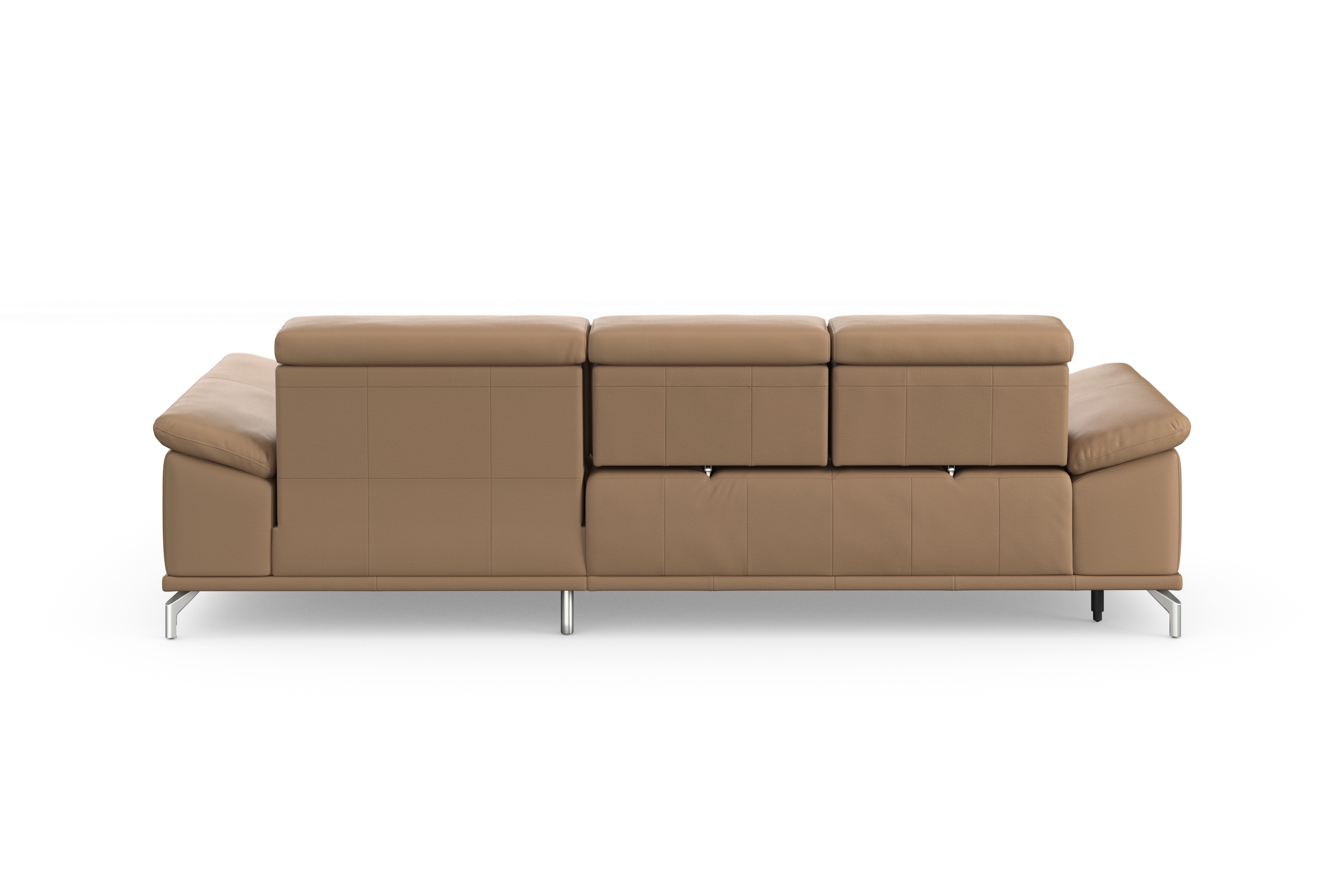 sit&more Ecksofa »Cabrio L-Form, mit Sitztiefenverstellung, Arm- und Kopfteilverstellung«, 2 Nierenkissen, Federkern, optional Bettfunktion und Stauraum