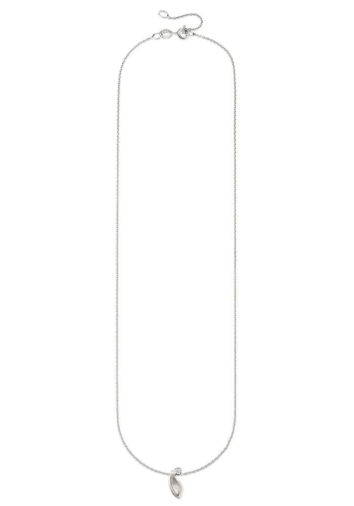 Bruno Banani Kette mit Anhänger »Schmuck Geschenk Silber 925 Halsschmuck Halskette Ankerkette Blatt«, mit Zirkonia (synth.)