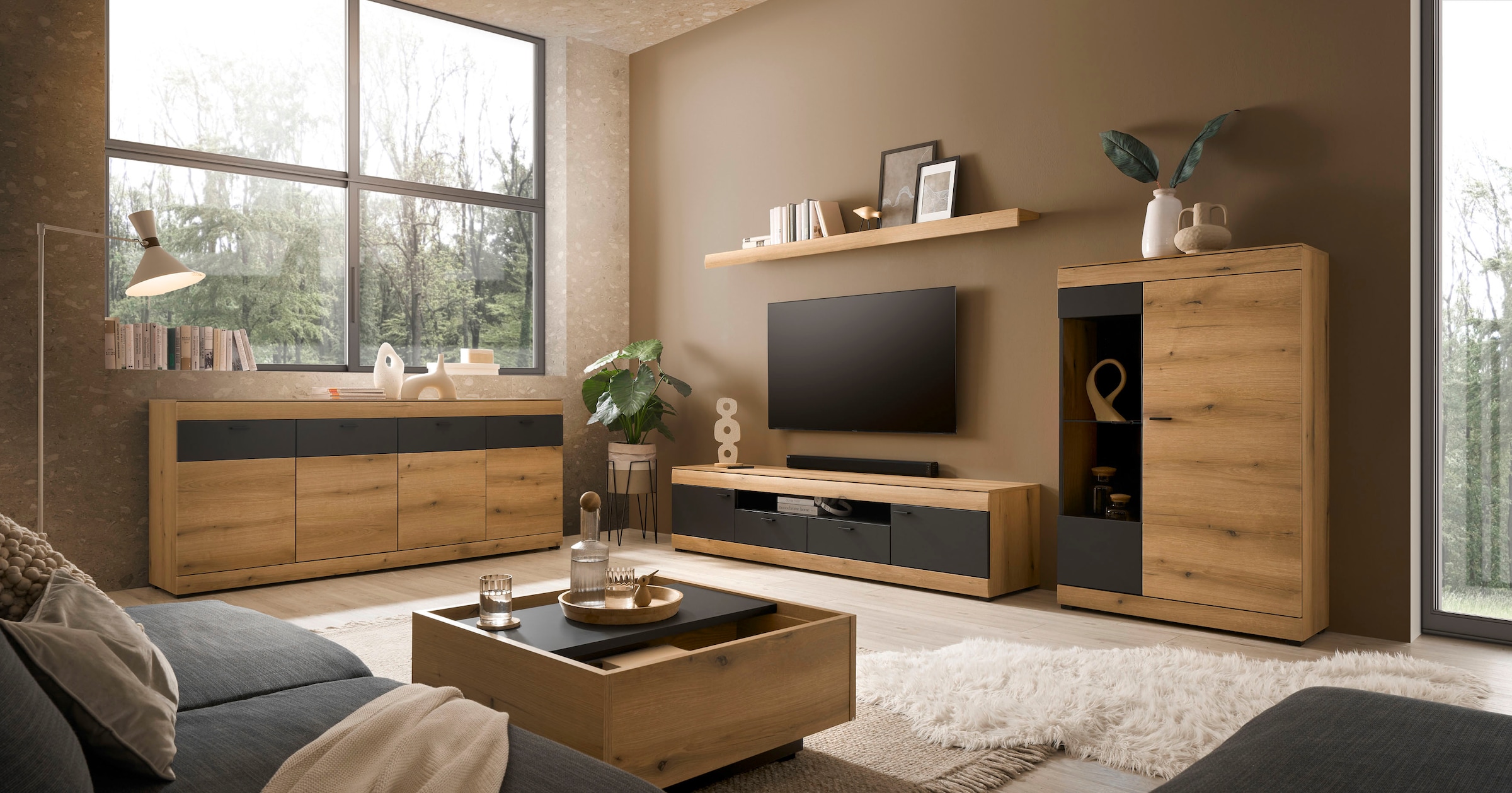 Home affaire Couchtisch »Soleto, Beistelltisch, Wohnzimmertisch, Sofatisch, Tisch« vielseitig einsetzbar, ausreichend Stauraum, variable Tischplatte