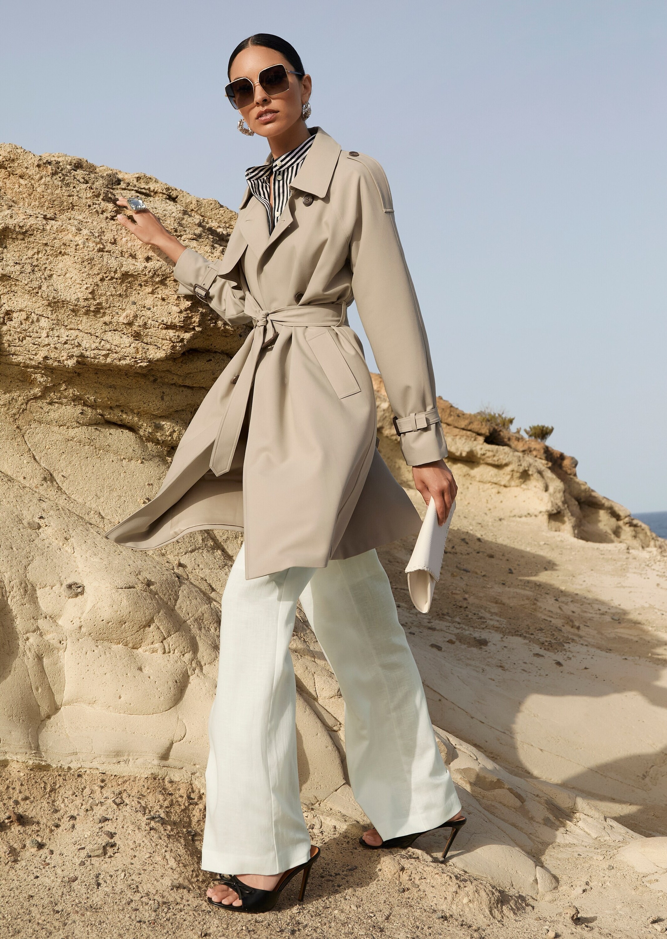 MADELEINE Trenchcoat »Trenchcoat Eleganter gefütterter Zweireiher« Trench Longform