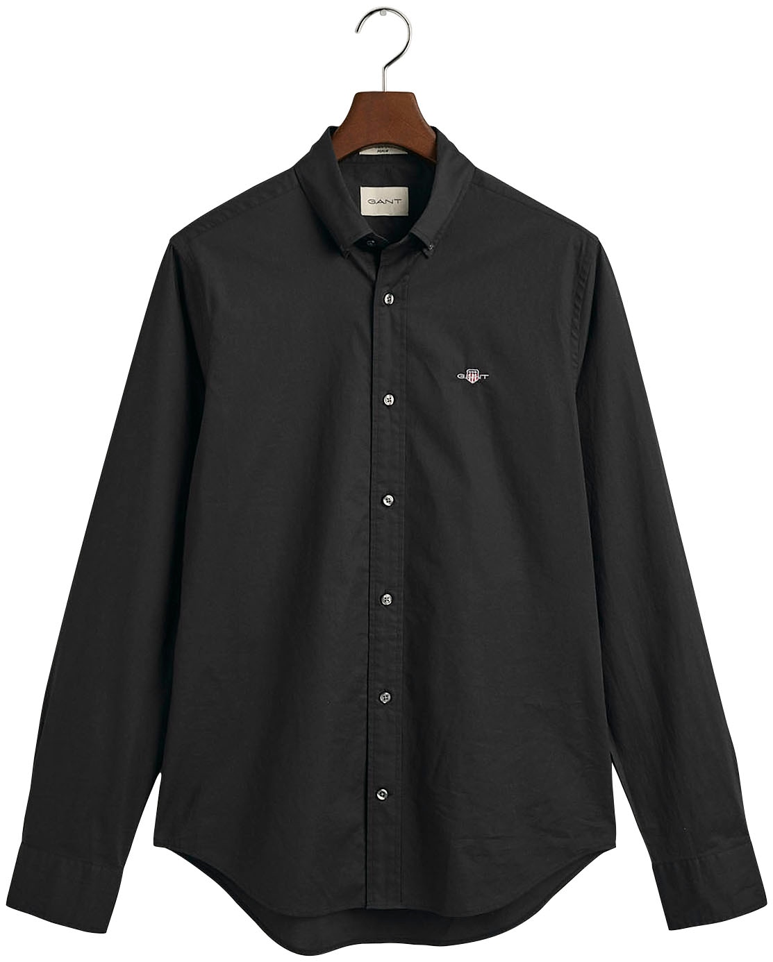 Gant Langarmhemd »Slim Fit Popeline Hemd leichte Baumwolle strapazierfähig pflegeleicht«, mit klassischer Logostickerei auf der Brust