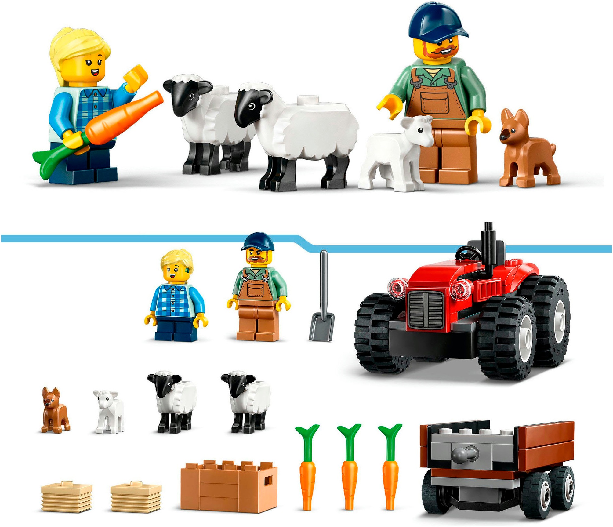 LEGO® Konstruktionsspielsteine »Traktor mit Anhänger (60461), LEGO City«, (116 St.), Made in Europe