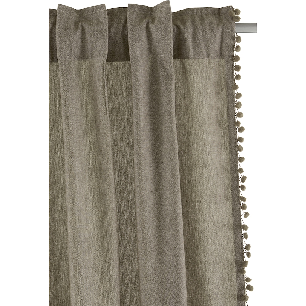 COUCH♥ Vorhang »Mit Anhang«, (1 St.), COUCH Lieblingsstücke mit Pompoms, blickdicht, Chambray, Bio-Baumwolle, verschiedene Größen