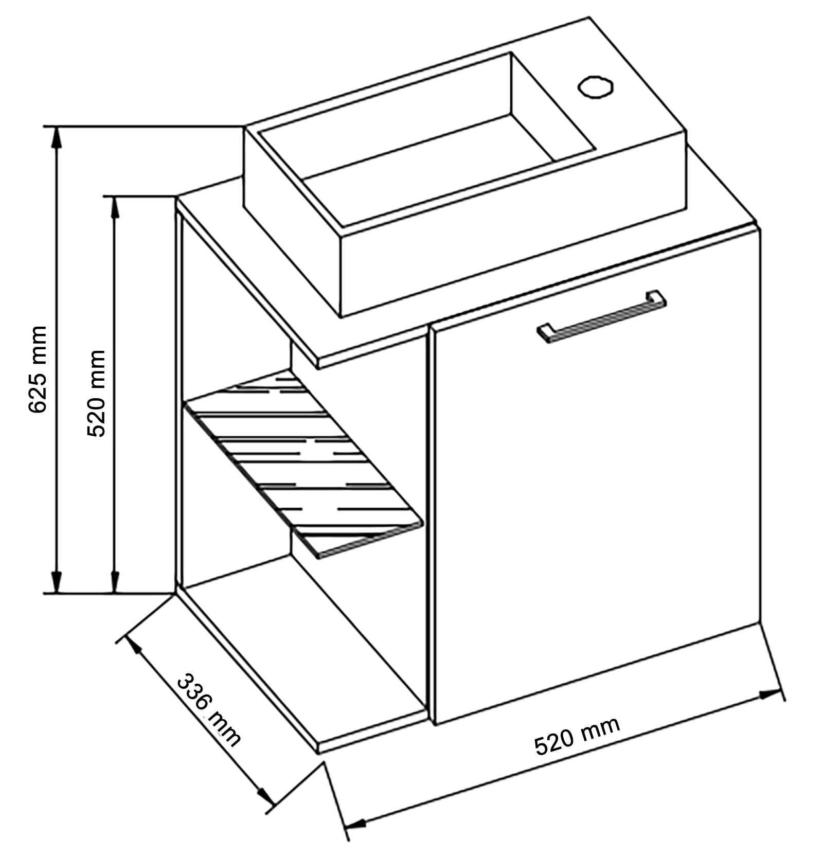 VCM Waschbeckenunterschrank »VCM 2-tlg Set | Waschplatz für Gäste WC | Gästebad | Waschtisch | Badezimmer Set ¿ Hausa-BL«, (2 St.)