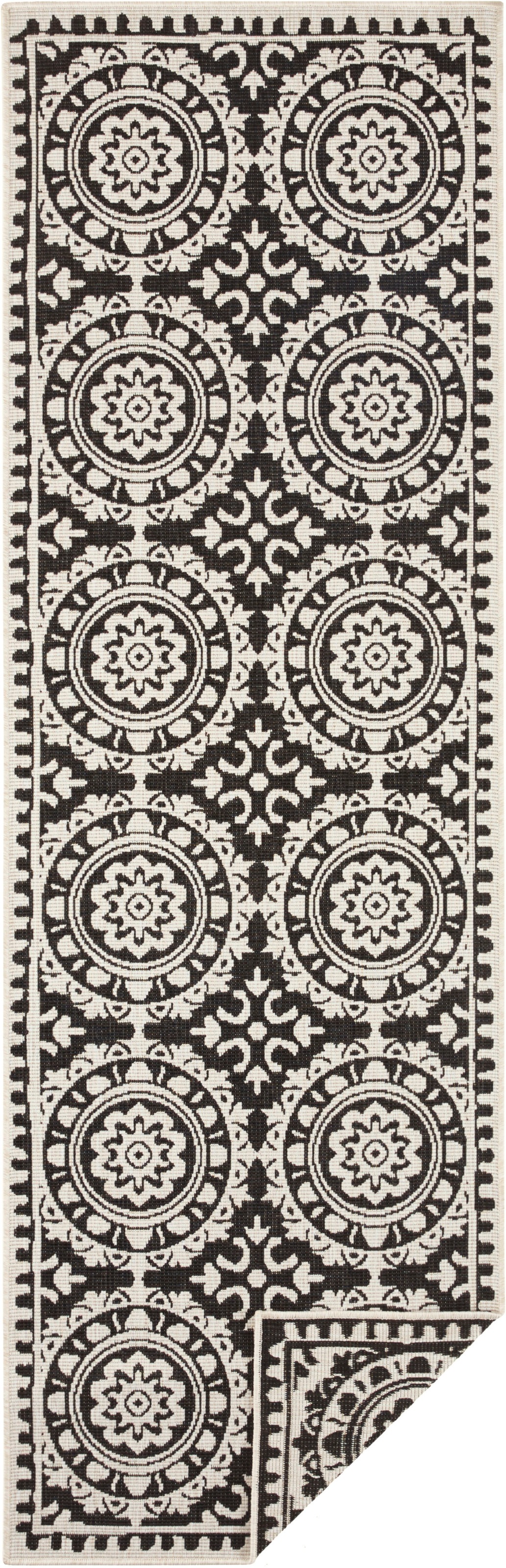 NORTHRUGS Läufer »Jardin«, rechteckig, 5 mm Höhe, In-und Outdoor geeignet, Wohnzimmer, Balkon, Terrasse, Garten, Robust, Pflegeleicht, Flachgewebe, Wendbar