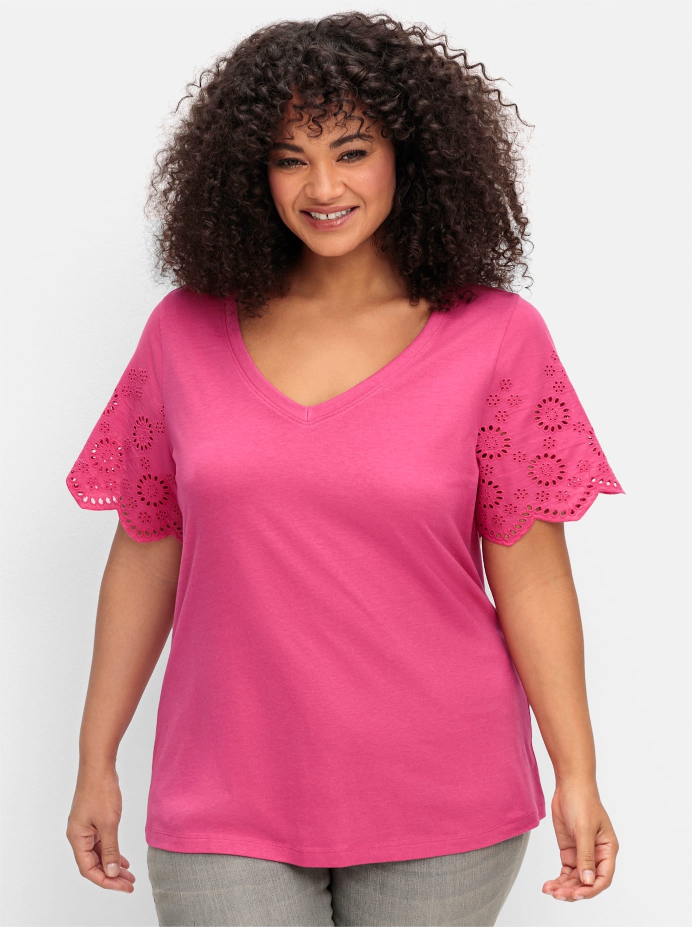 sheego by Joe Browns Kurzarmshirt »Shirt«, (1 tlg.)