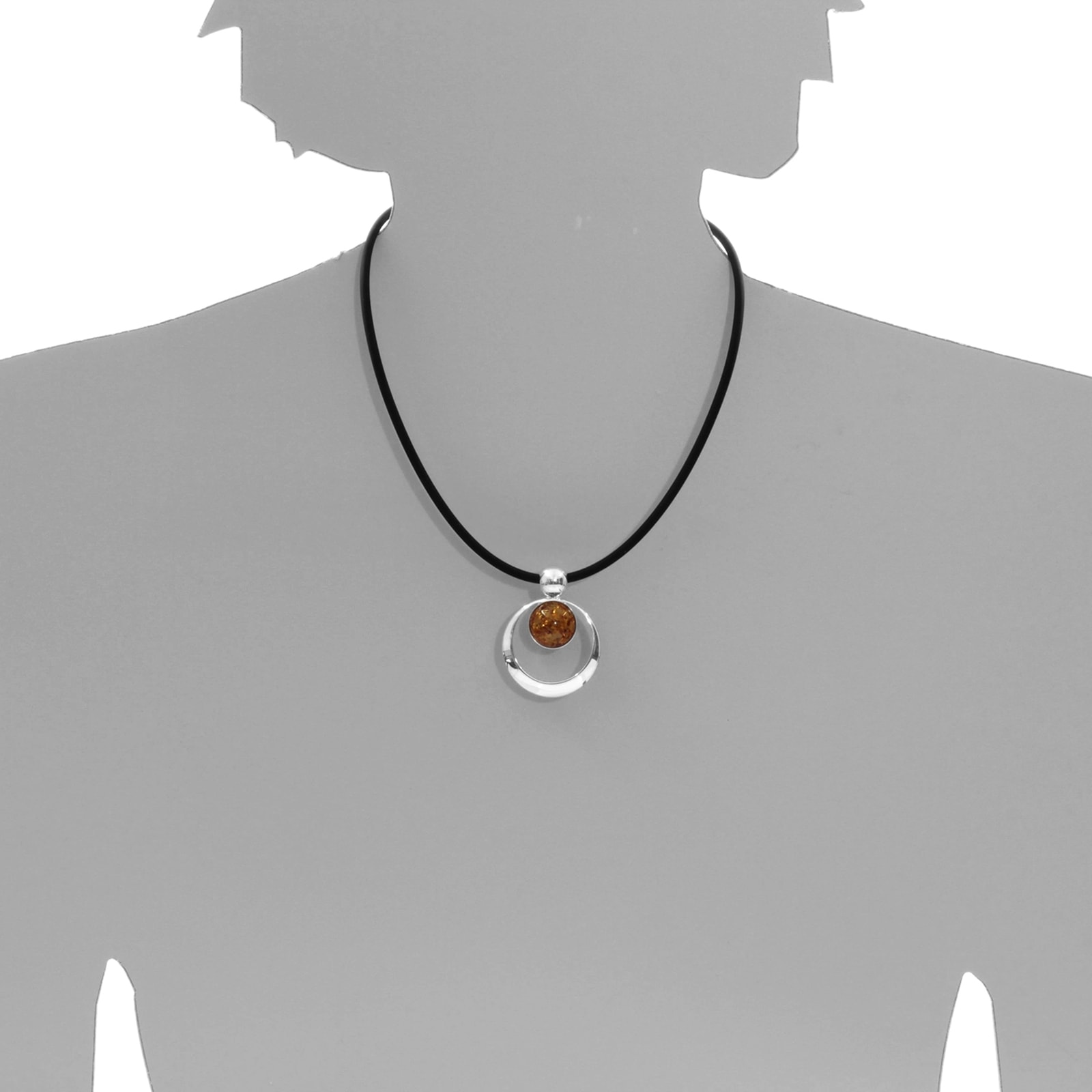 OSTSEE-SCHMUCK Kette mit Anhänger »- Lenka - Kautschukreif - Silber 925/000 - Bernstein«