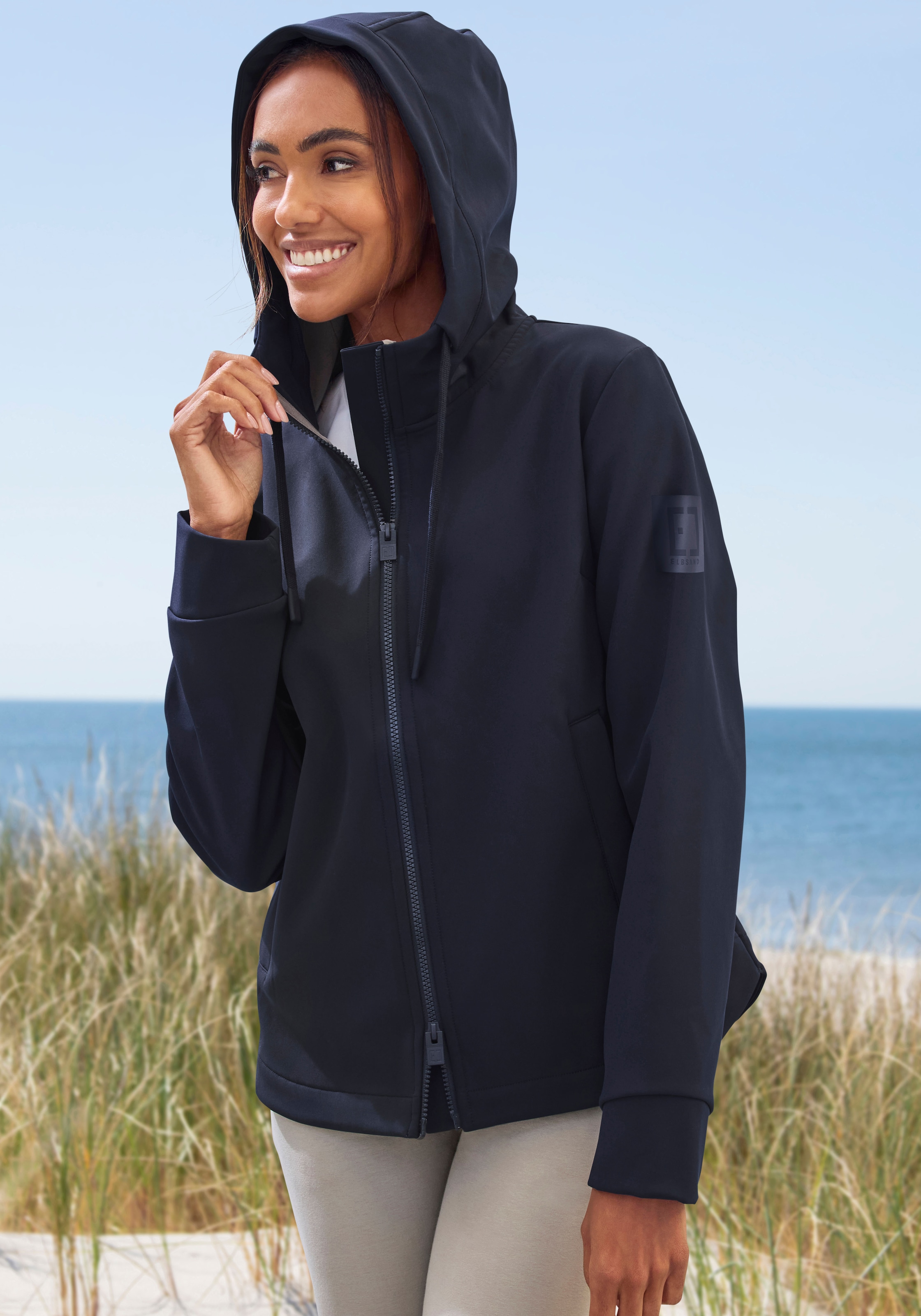 Elbsand Softshelljacke mit verstellbarer Kapuze