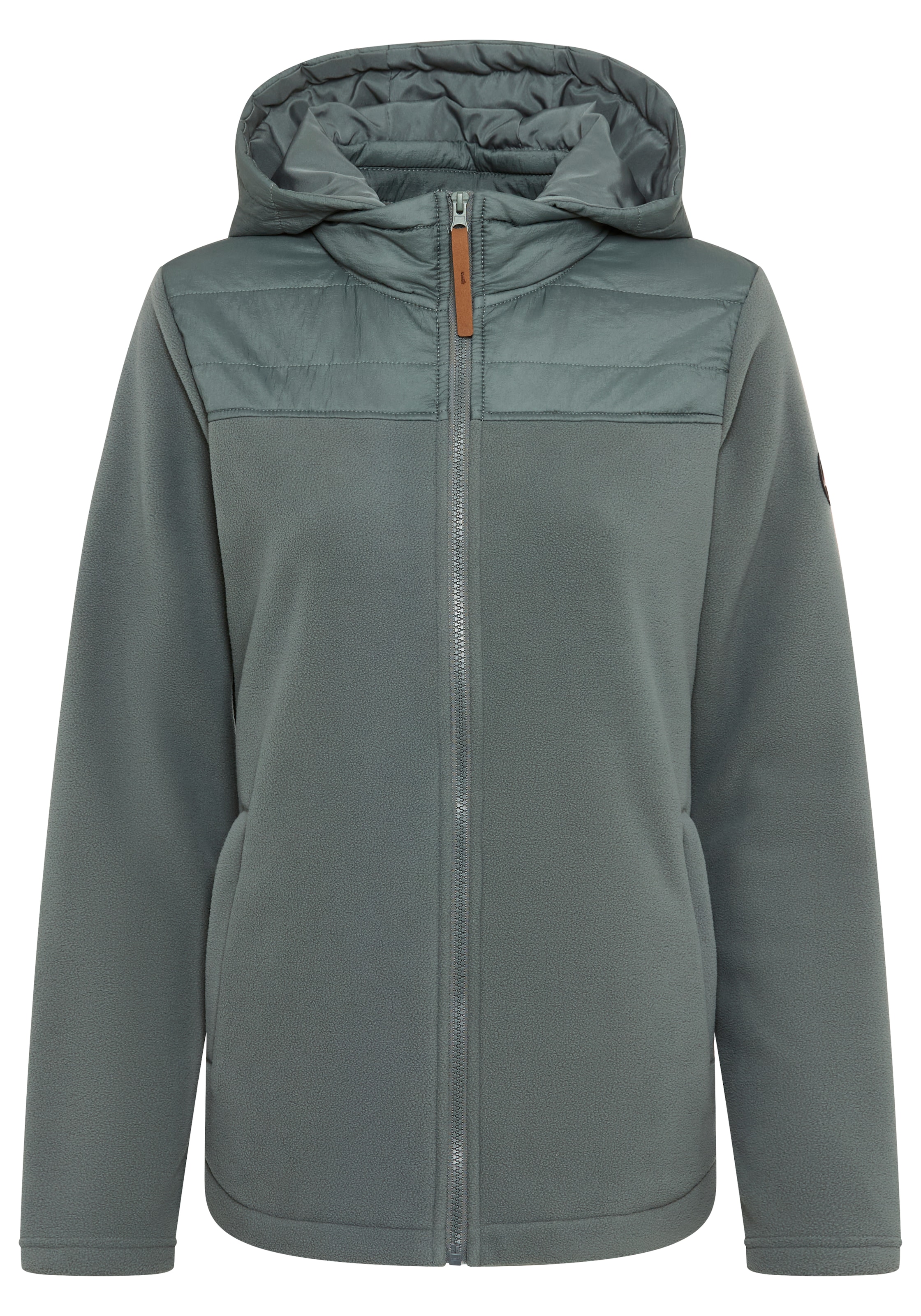 Polarino Hybridjacke, mit Kapuze, mit wattiertem Schulterbereich, Übergangsjacke