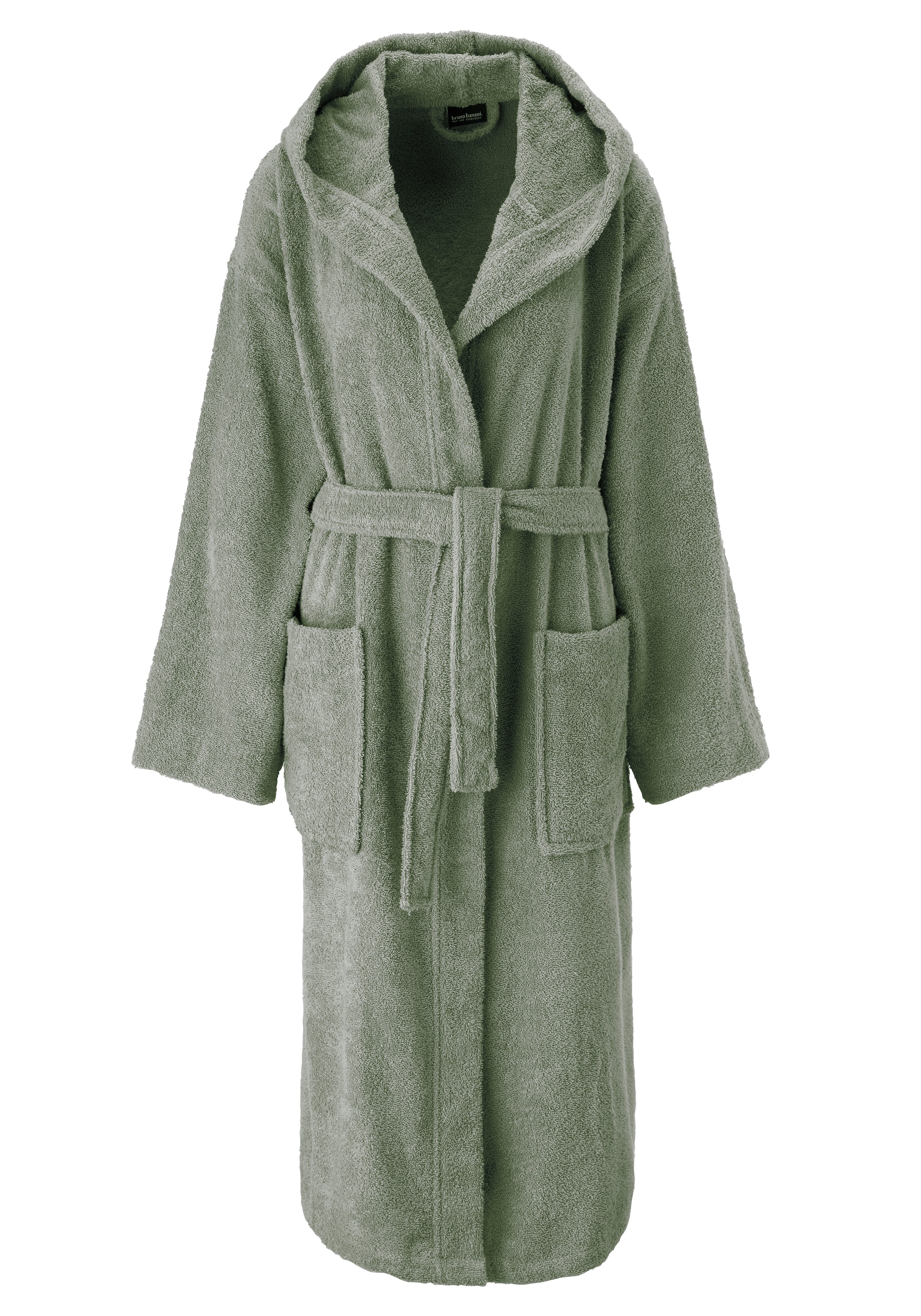 Bruno Banani Unisex-Bademantel »Robby, ideal für Sauna & Spa, Standardlänge & Überlänge« 1 Stk. tlg., Damen & Herren Bademäntel, Baumwolle, mit Taschen, Sauna, XS-3XL