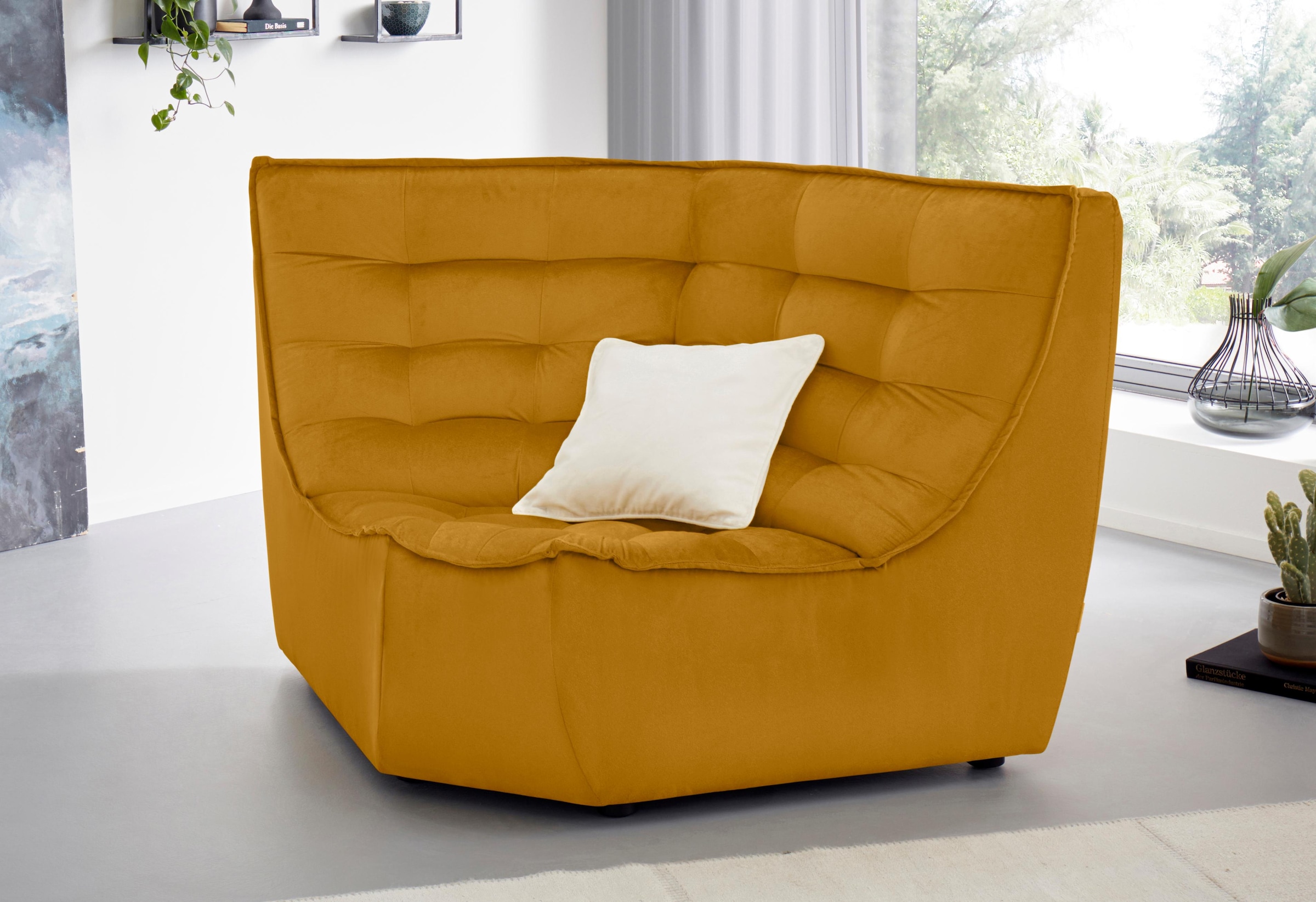 CALIA ITALIA Ecksofa »Banjo, Eckelement, tolles Design und hoher Sitzkomfort frei stellbar«, oder als Modulsofa mit den passenden Erweiterungselementen nutzbar